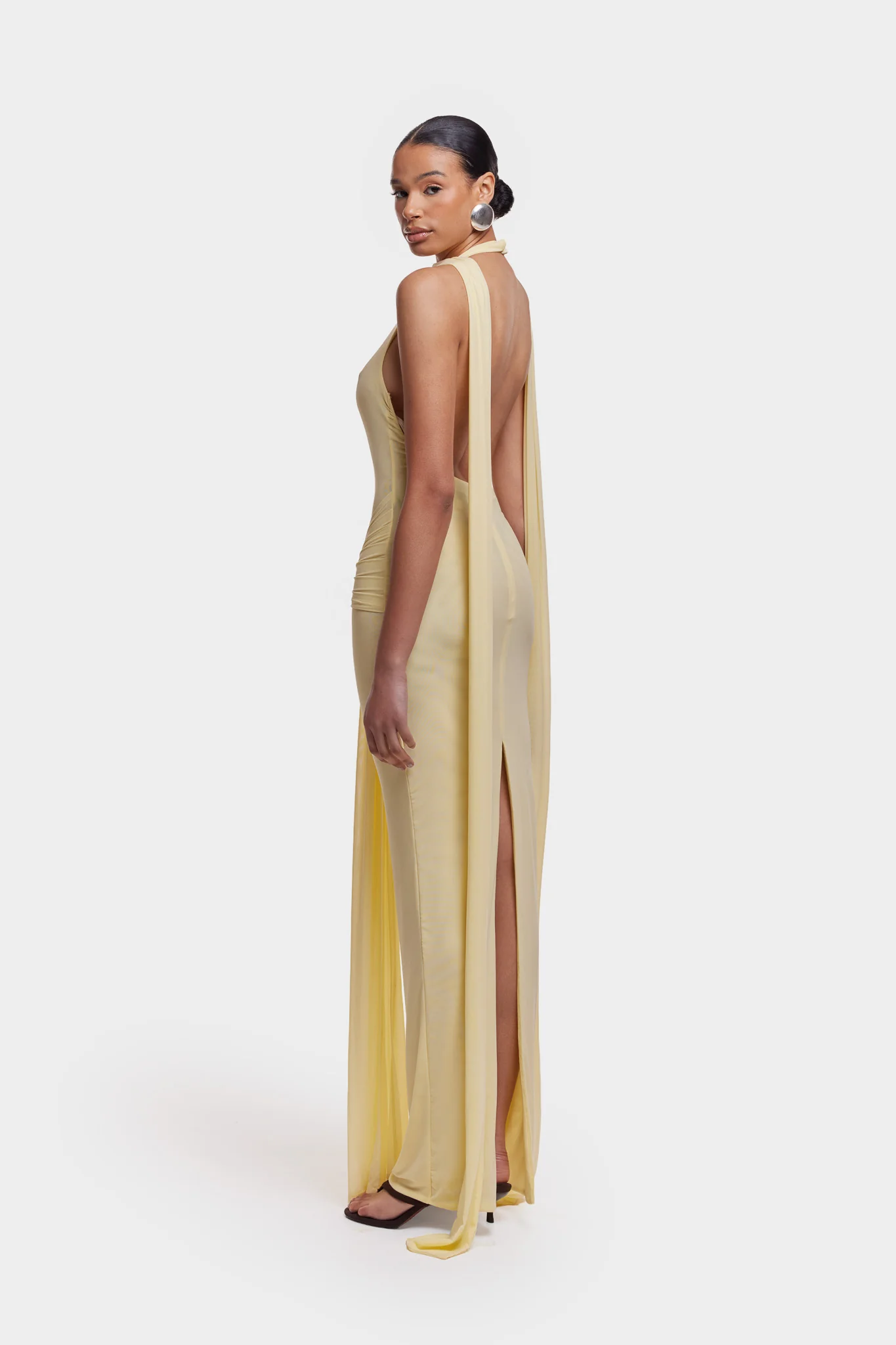 Naomi Low Back Dress - Butter Yellow - Image 3