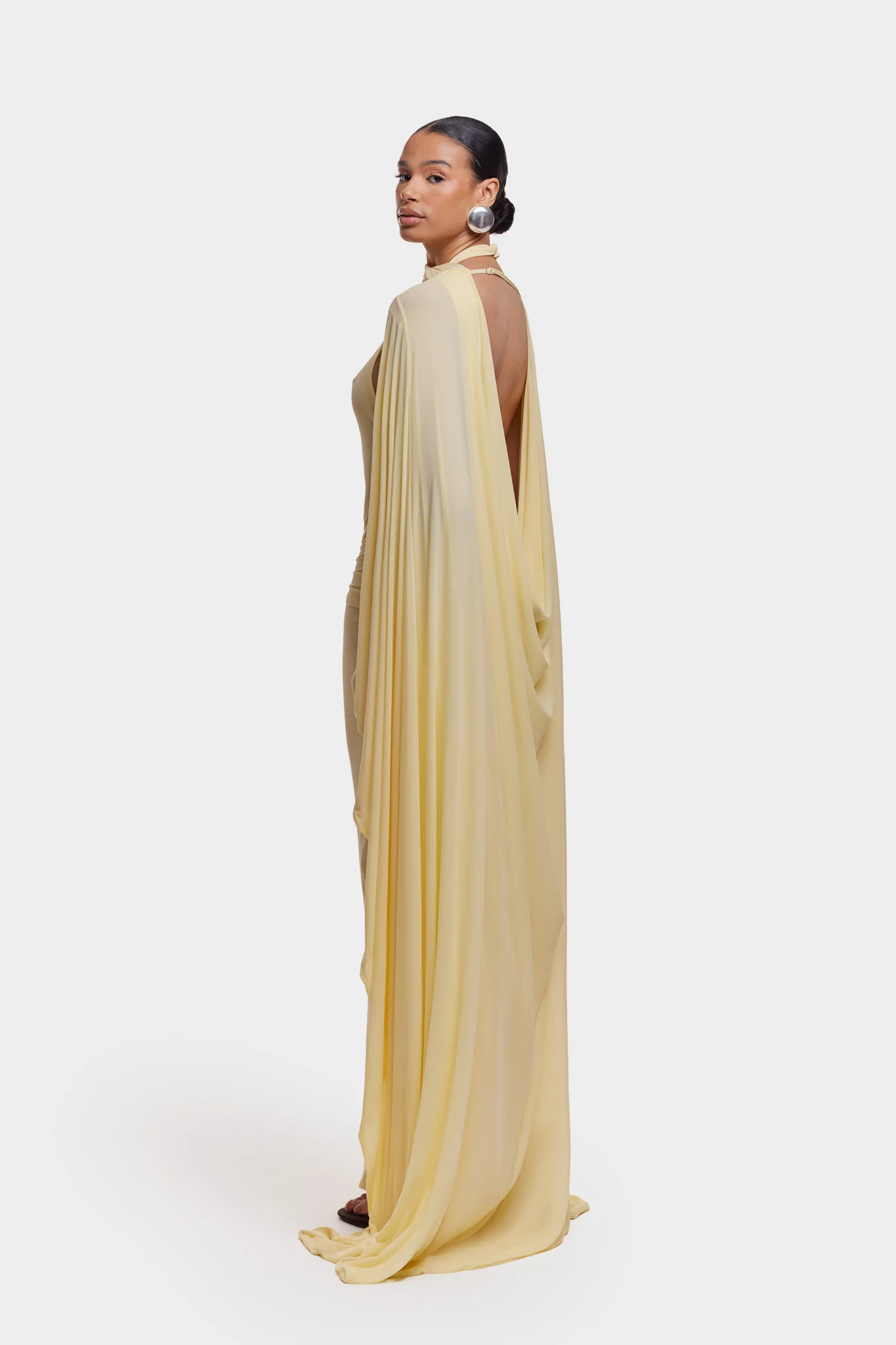 Naomi Low Back Dress - Butter Yellow - Image 5