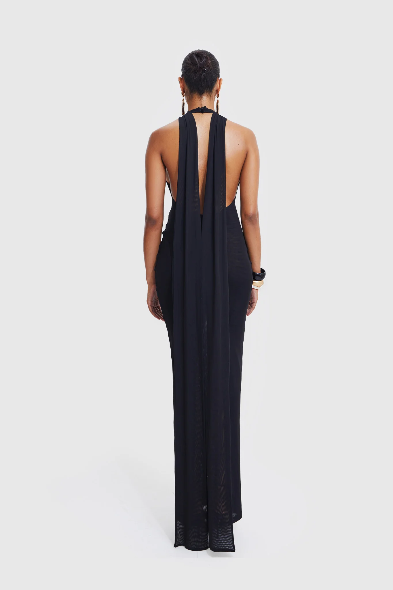 Naomi Open Back Dress - Black - Image 5