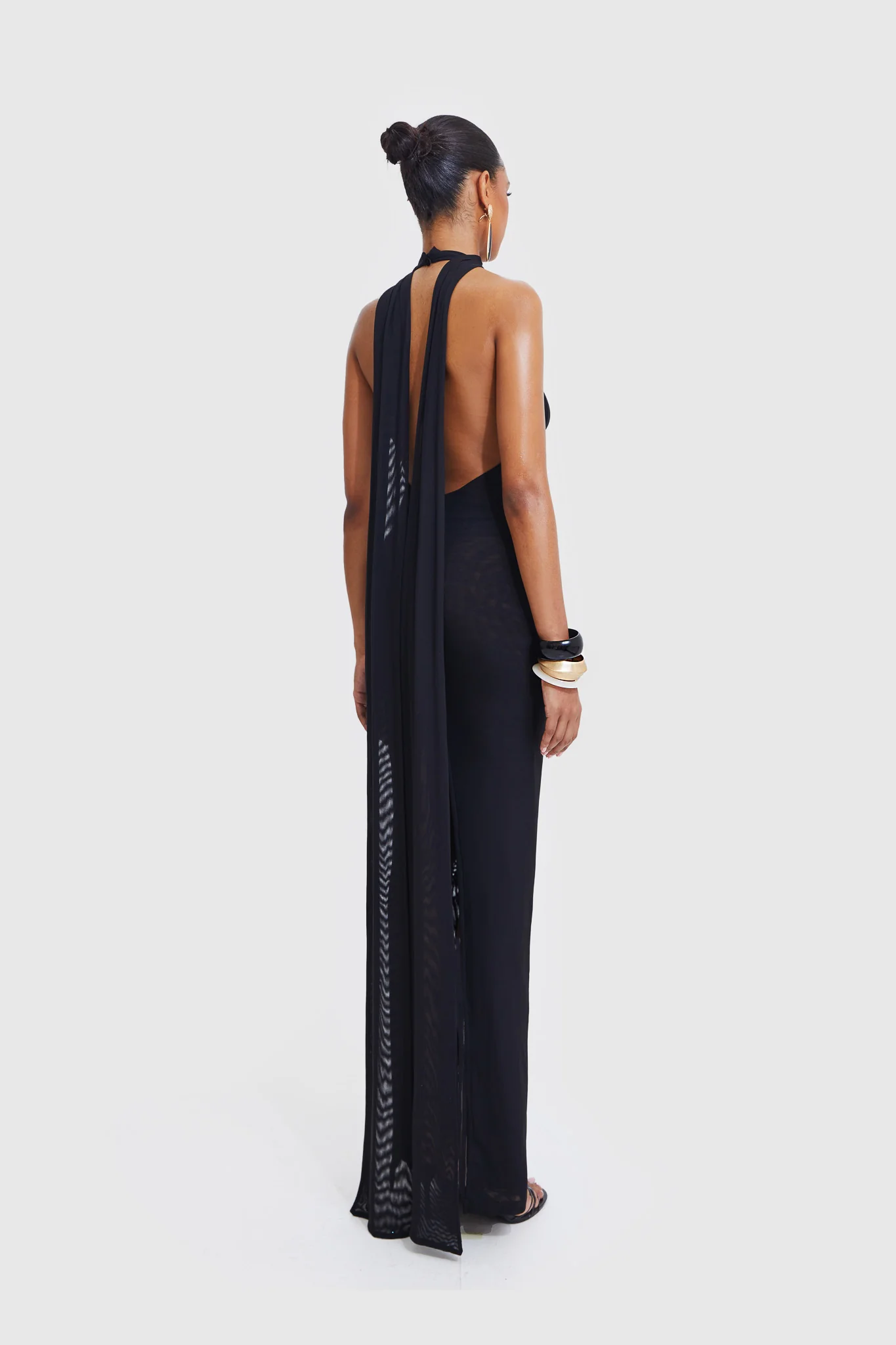 Naomi Open Back Dress - Black - Image 6