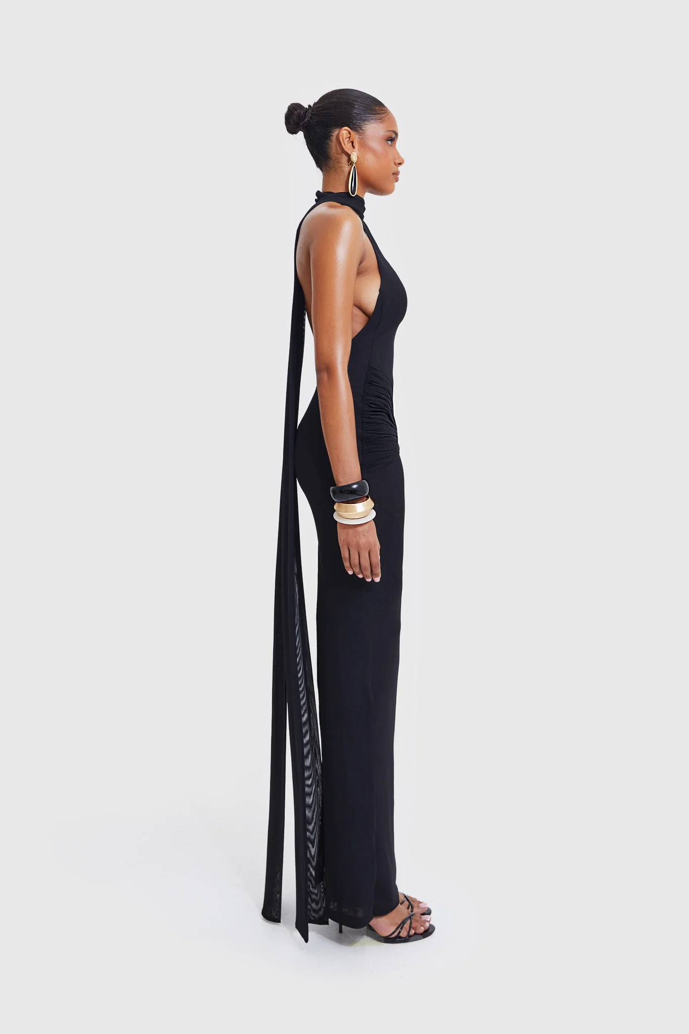 Naomi Open Back Dress - Black - Image 7