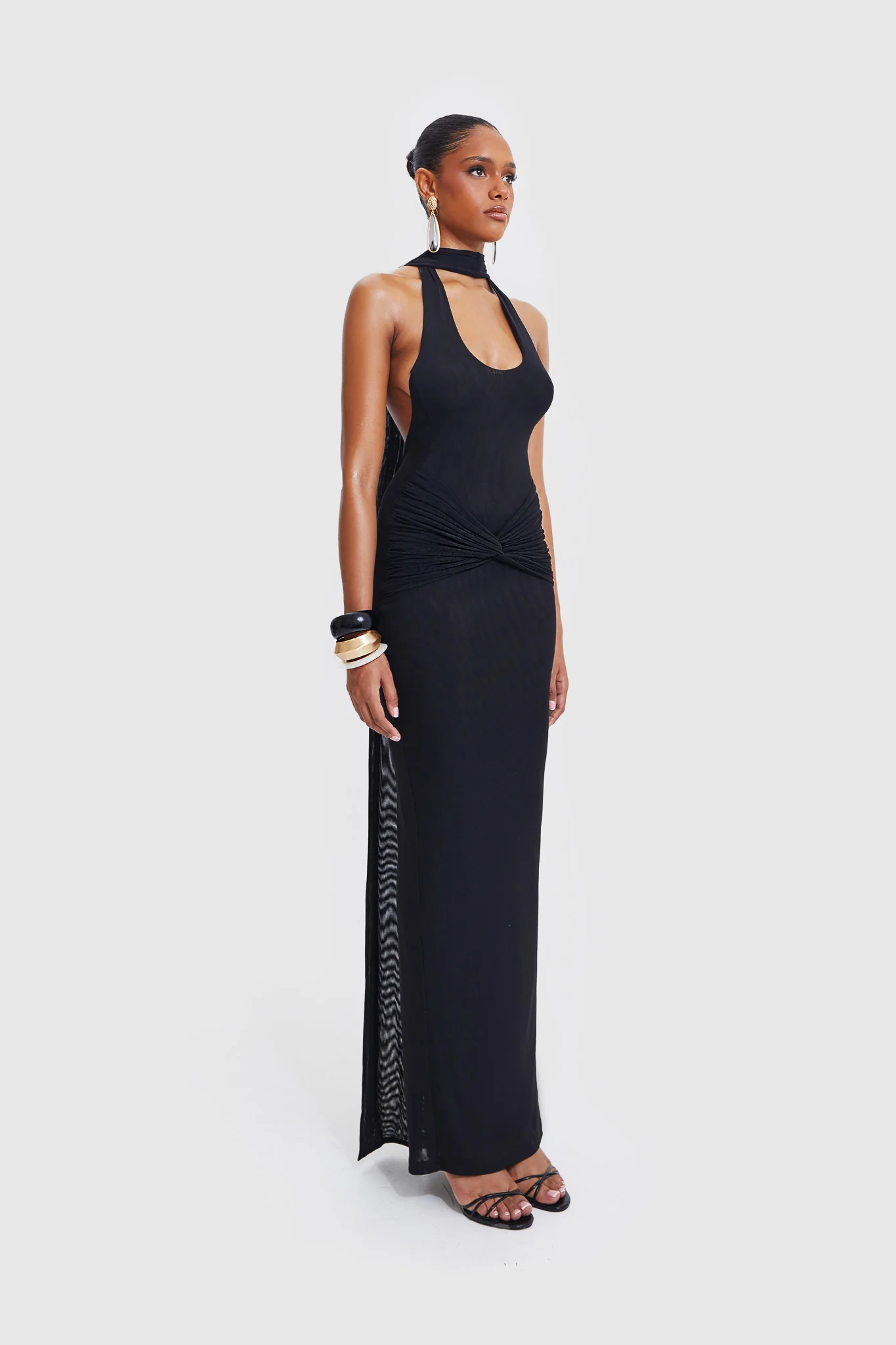 Naomi Open Back Dress - Black - Image 8