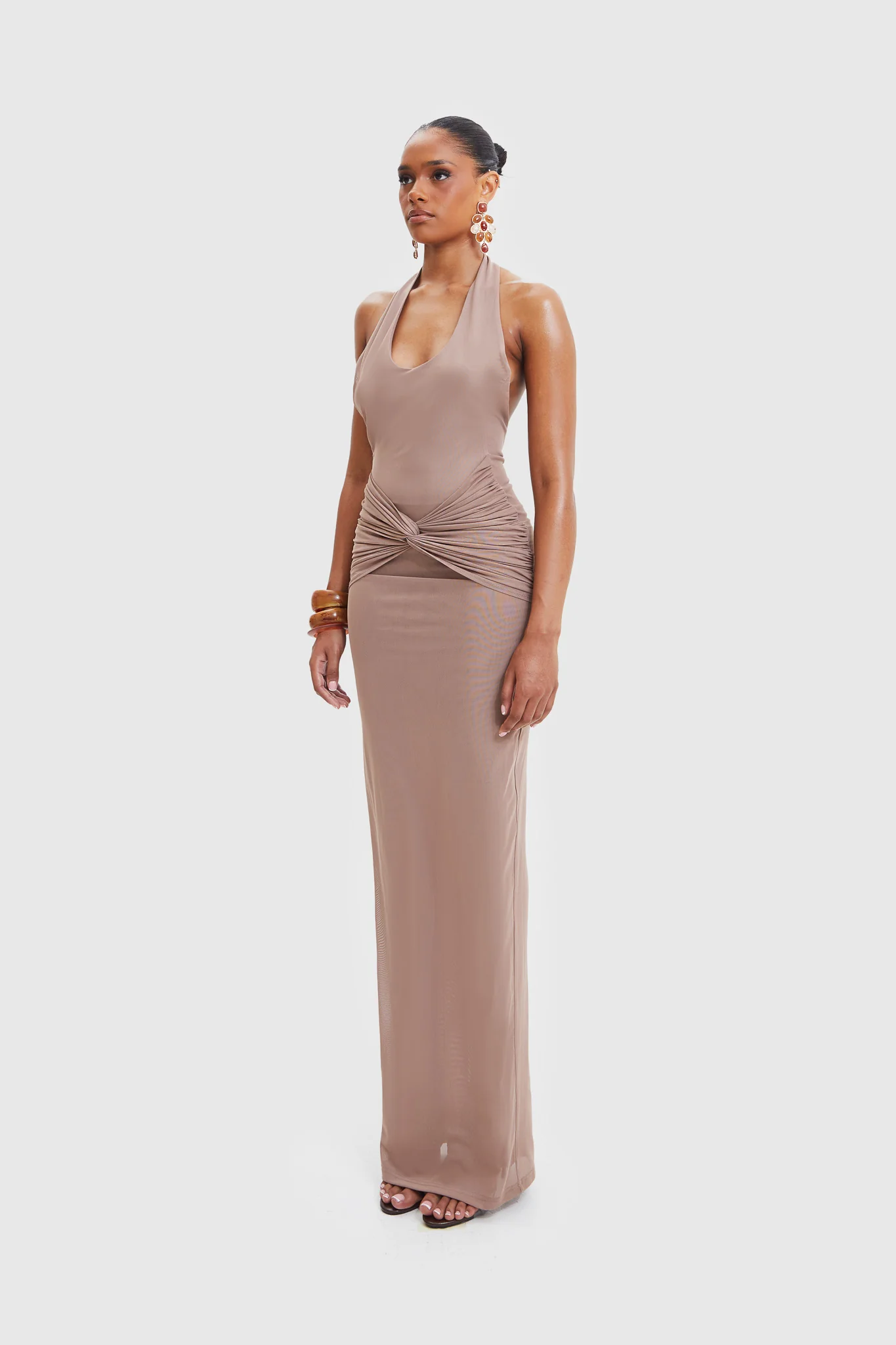 Naomi Open Back Dress - Burnt Sugar - Image 3