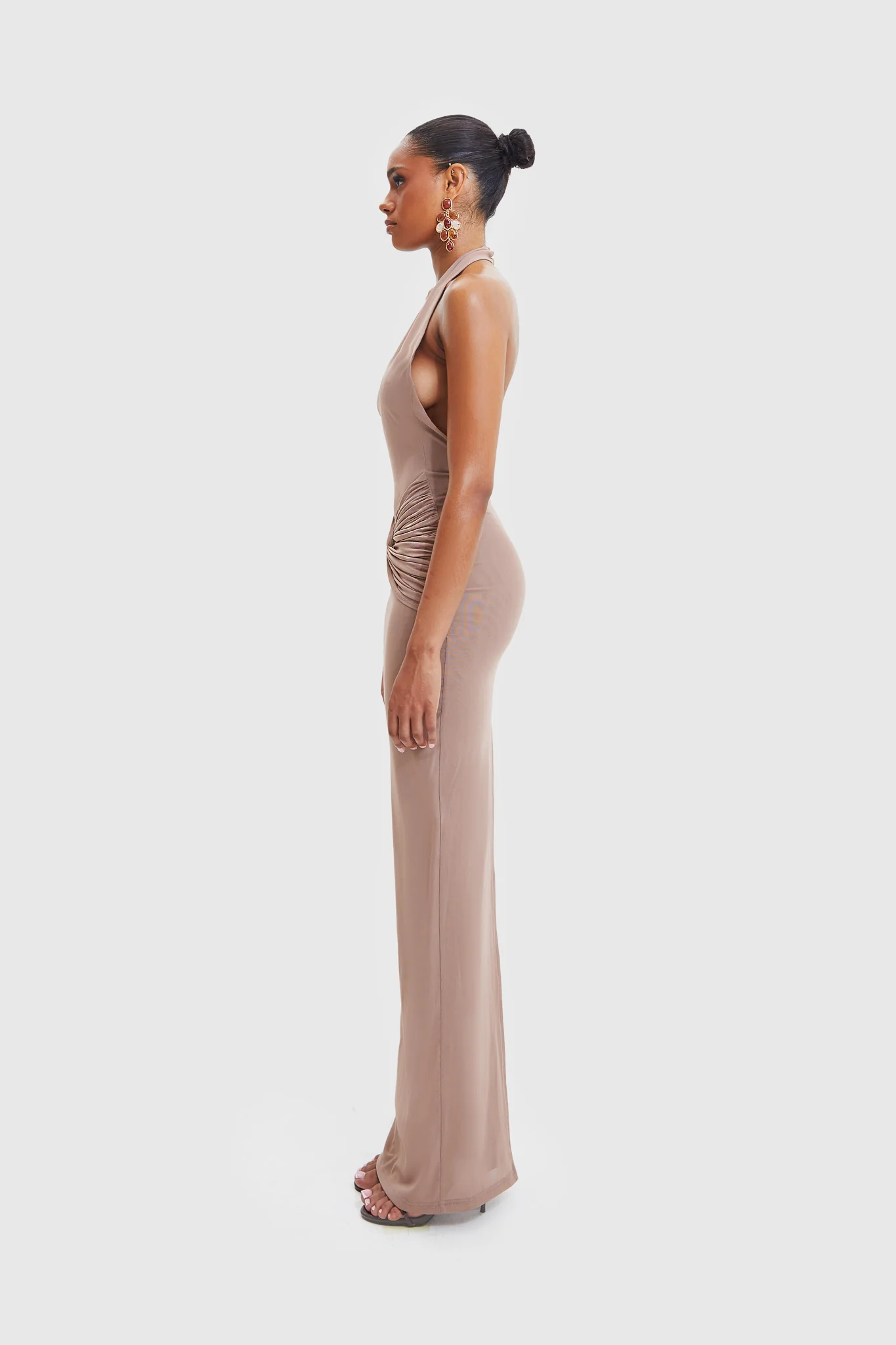 Naomi Open Back Dress - Burnt Sugar - Image 4