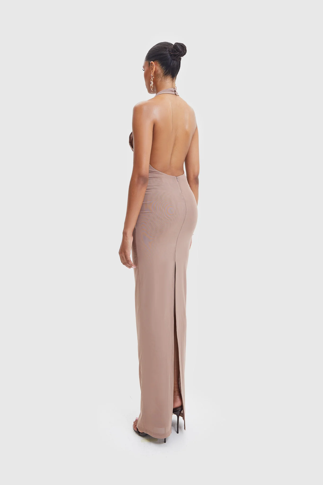 Naomi Open Back Dress - Burnt Sugar - Image 5