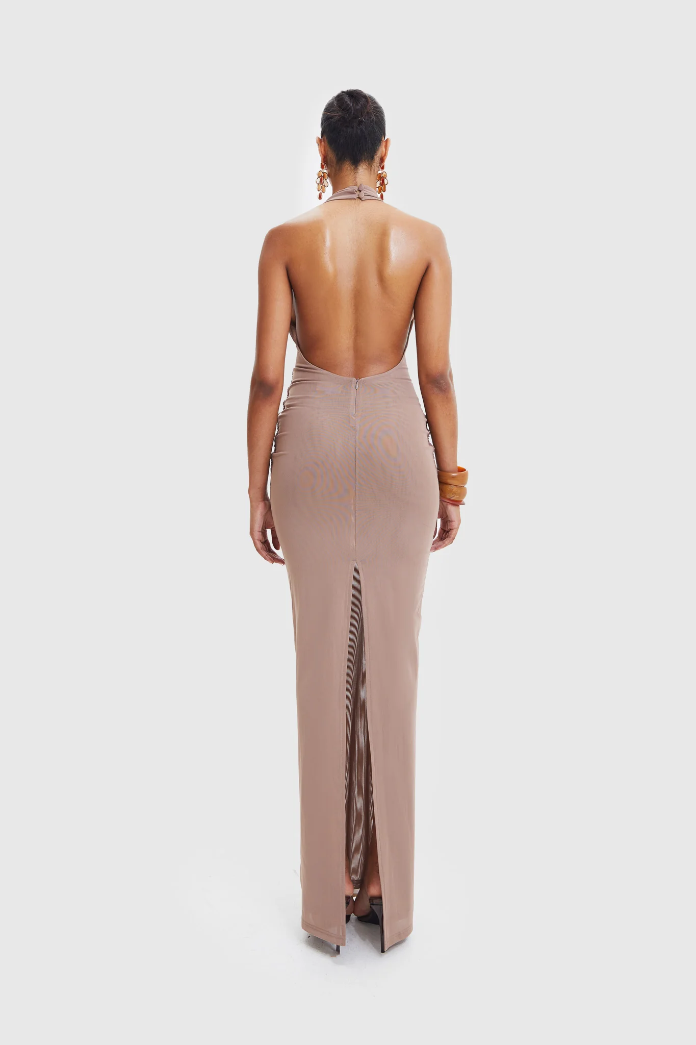 Naomi Open Back Dress - Burnt Sugar - Image 6