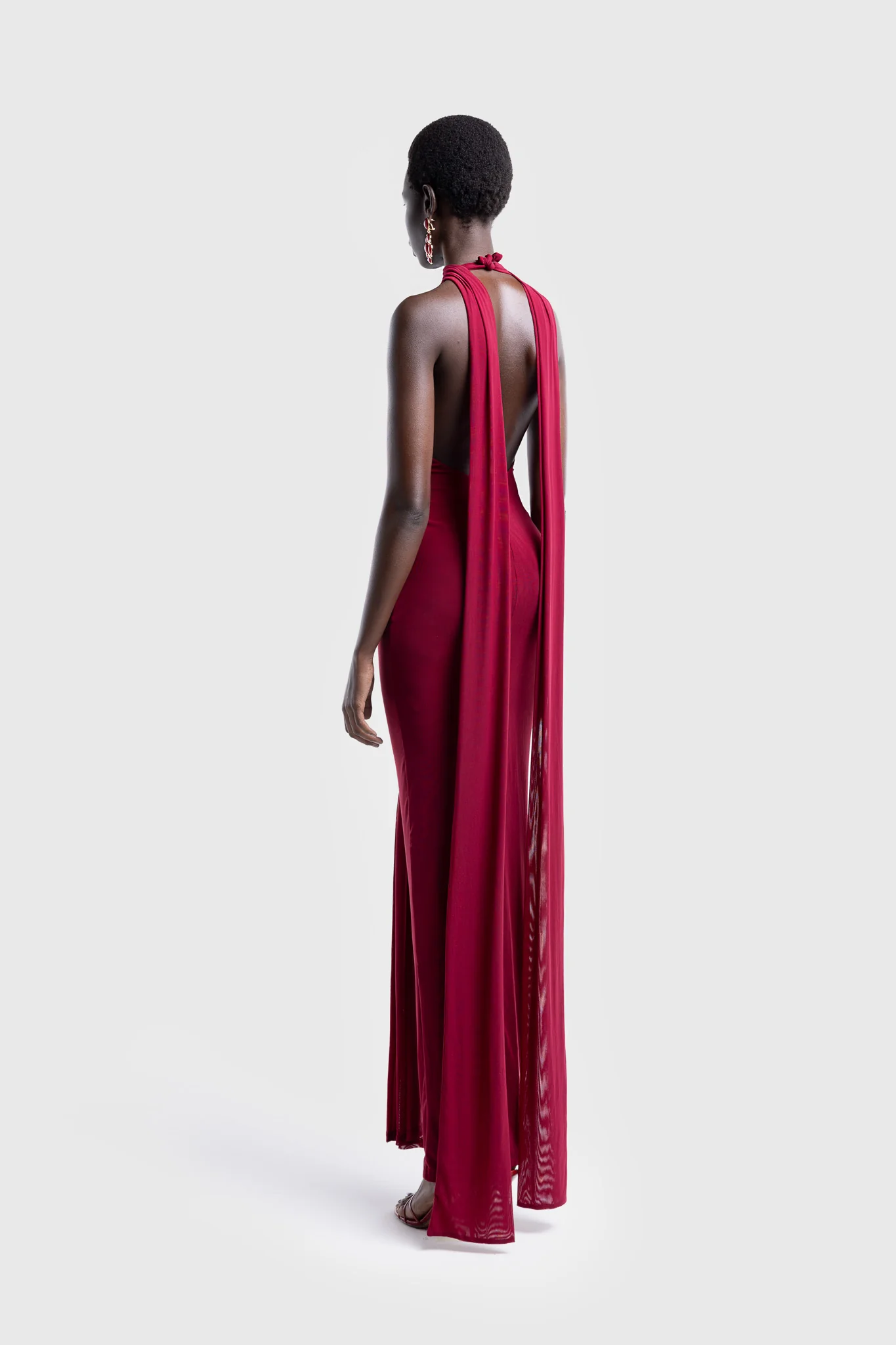 Naomi Open Back Dress - Deep Cherry - Image 4