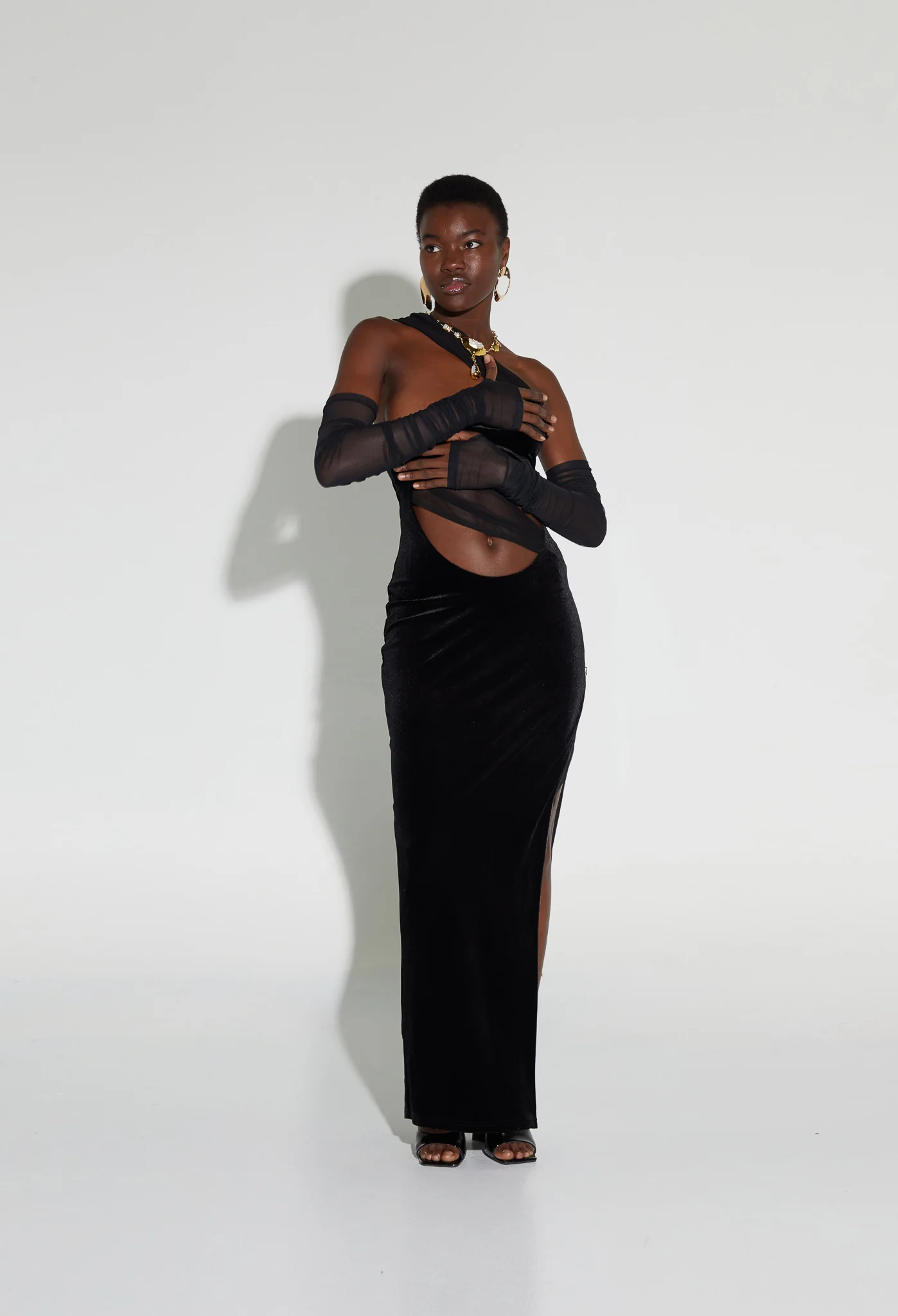 Rouched Mesh Sleeves - Panther - Image 12