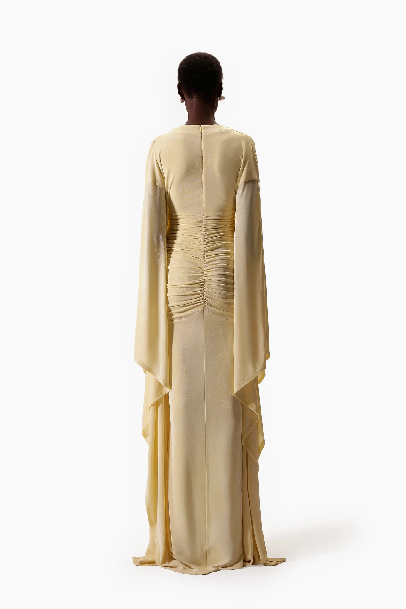 Ruched Batwing Gown - Butter Yellow - Image 4