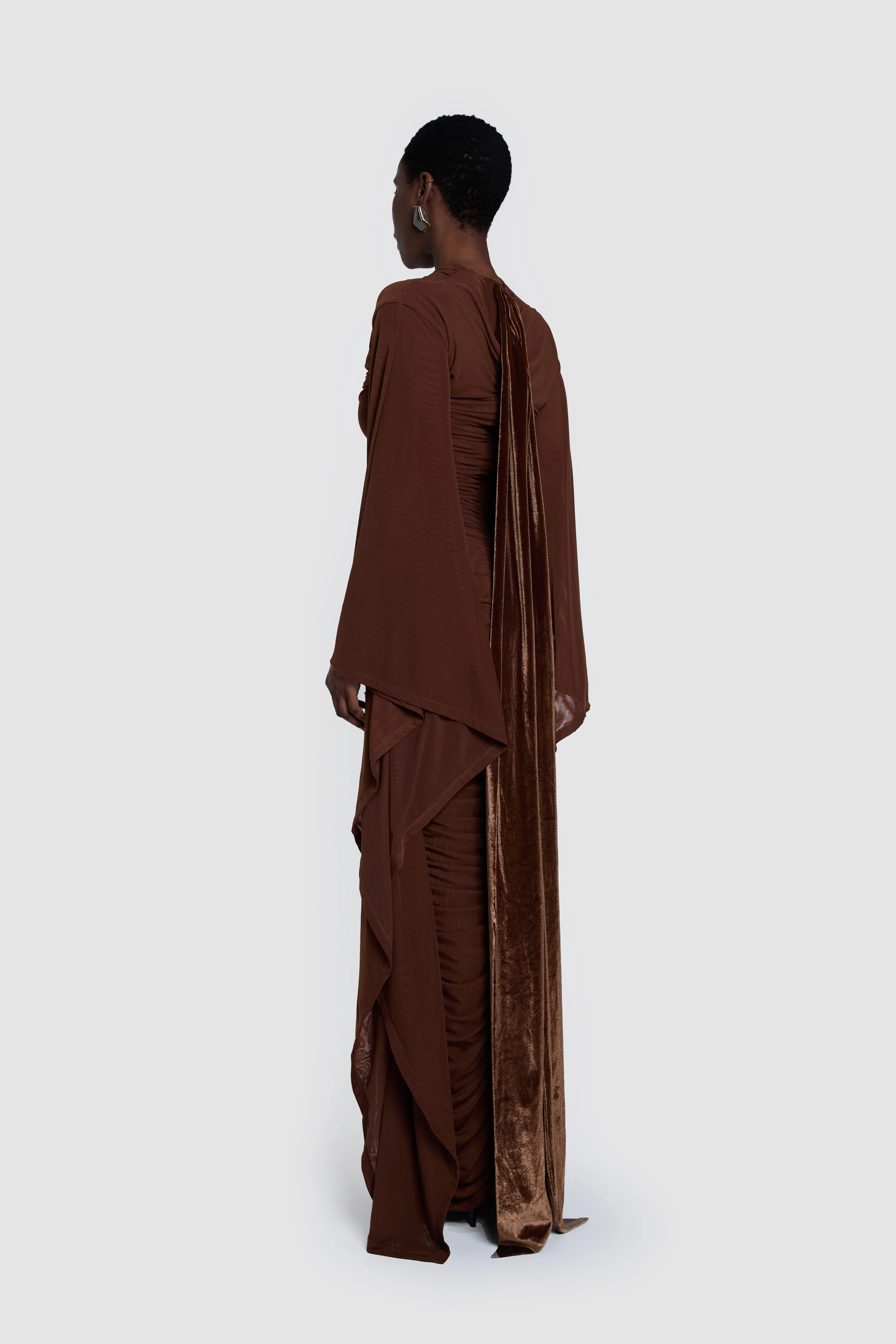 Ruched Batwing Gown - Choc Gelato - Image 4