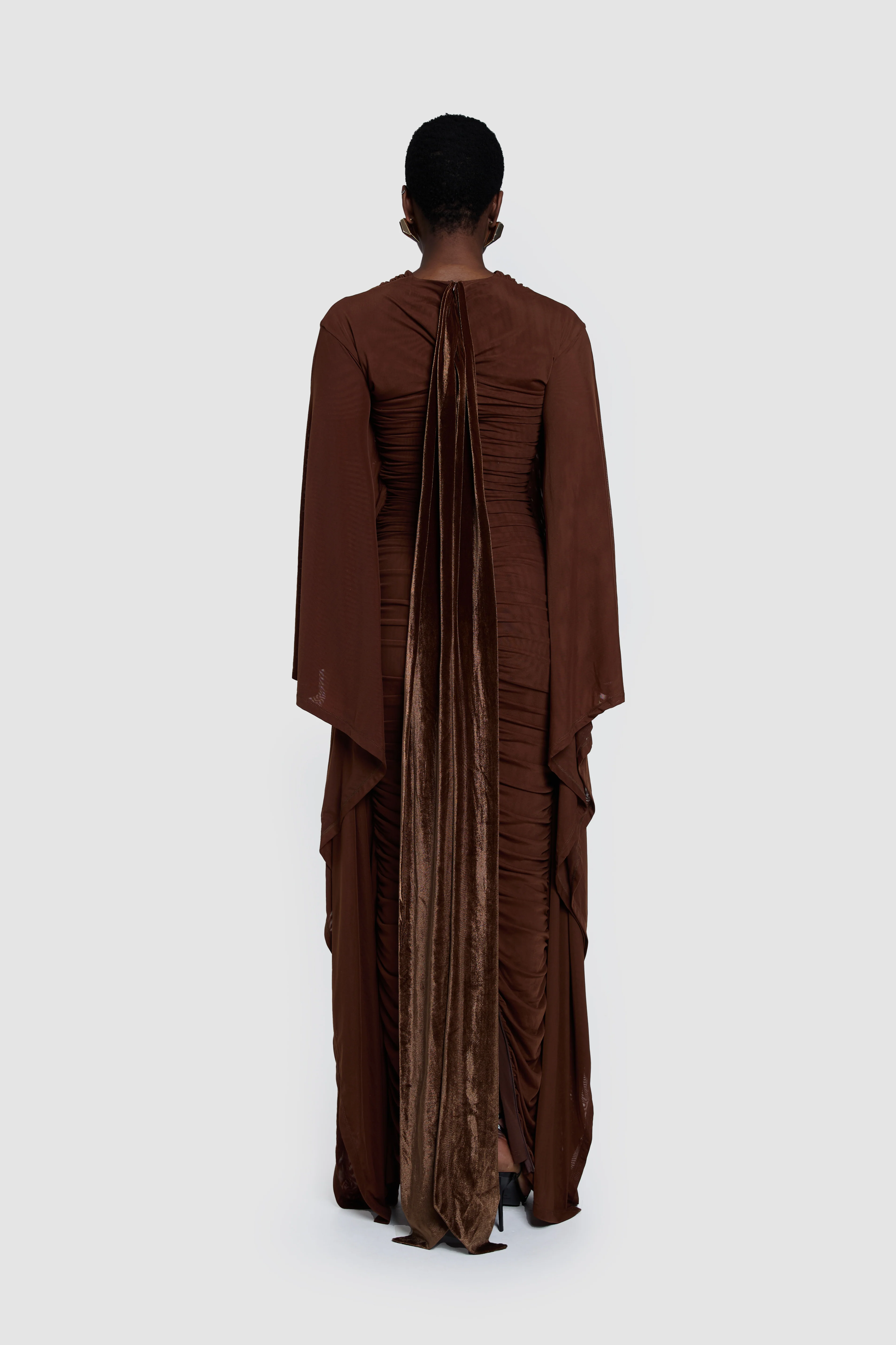 Ruched Batwing Gown - Choc Gelato - Image 5
