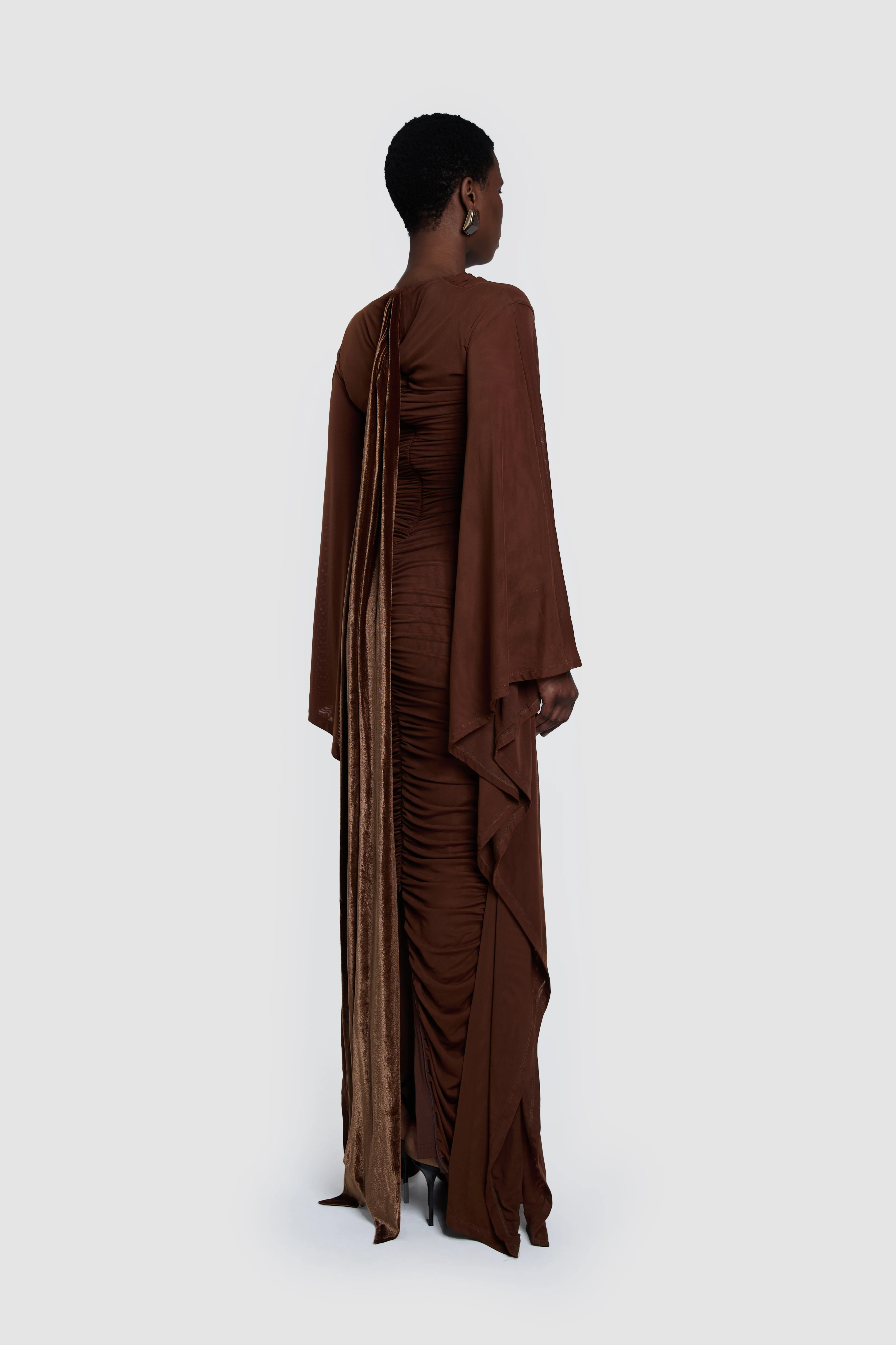 Ruched Batwing Gown - Choc Gelato - Image 6