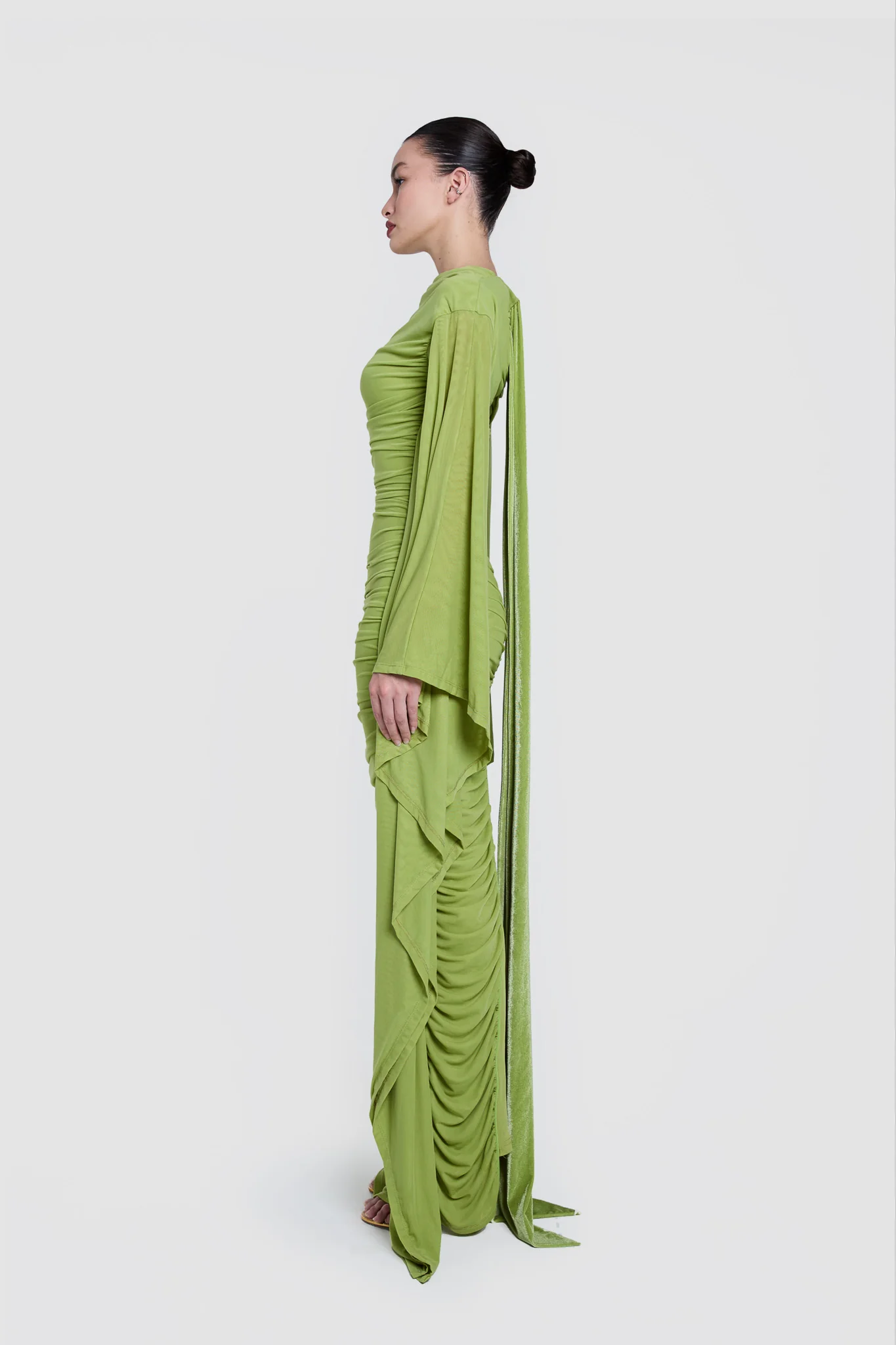 Ruched Batwing Gown - Pistachio - Image 3