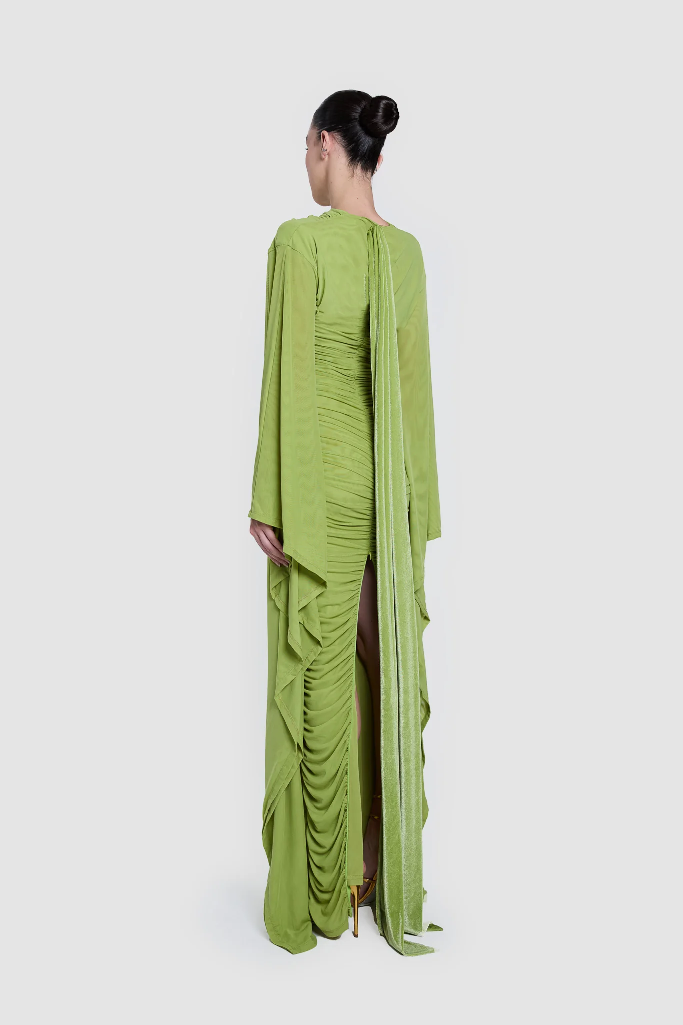Ruched Batwing Gown - Pistachio - Image 4