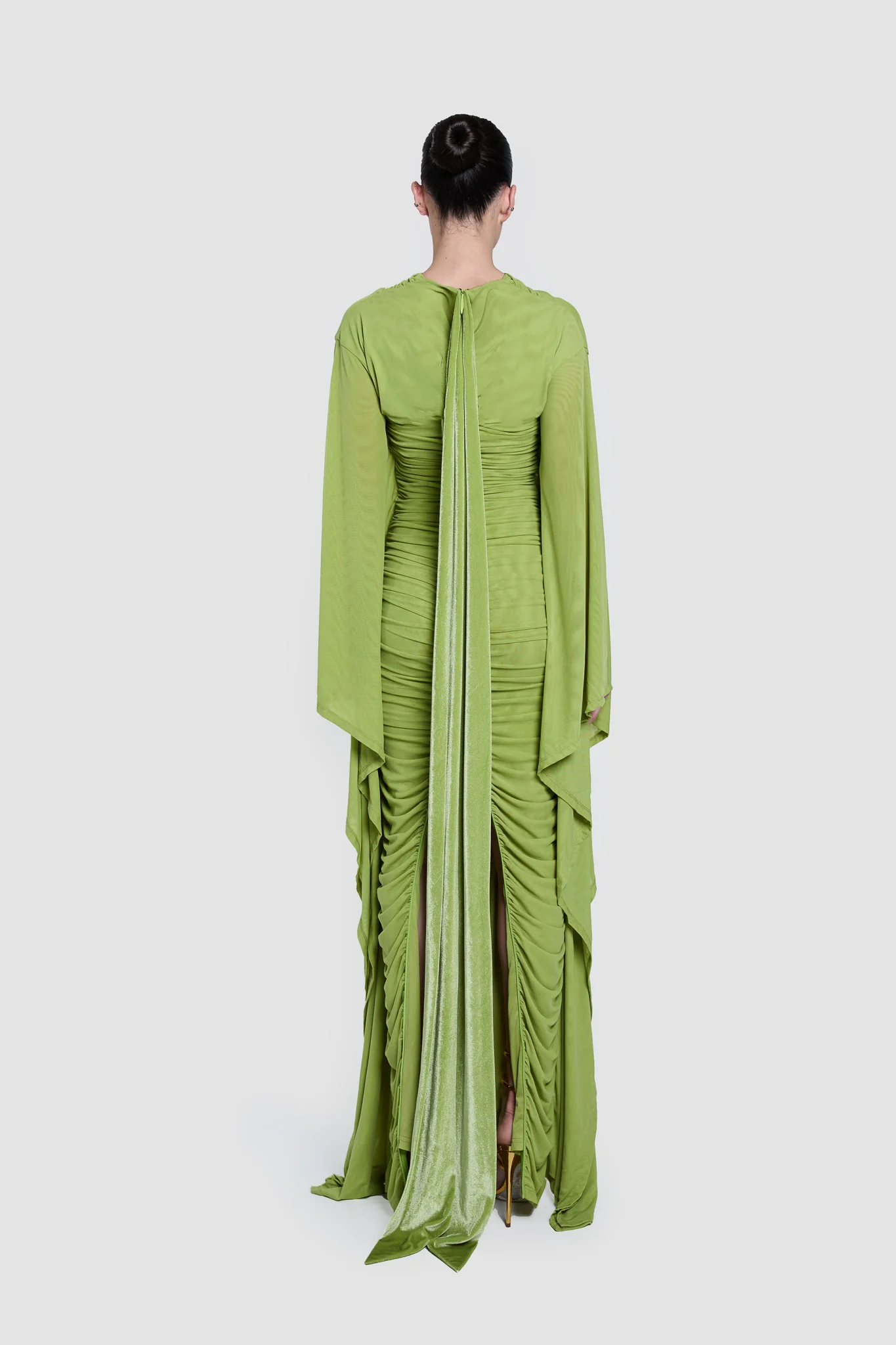 Ruched Batwing Gown - Pistachio - Image 5