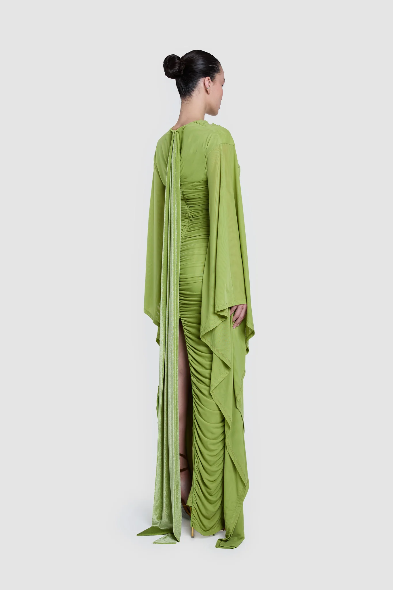 Ruched Batwing Gown - Pistachio - Image 6