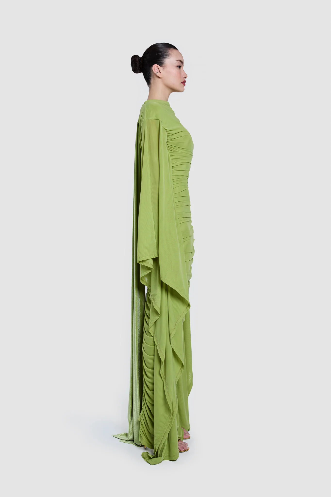 Ruched Batwing Gown - Pistachio - Image 7