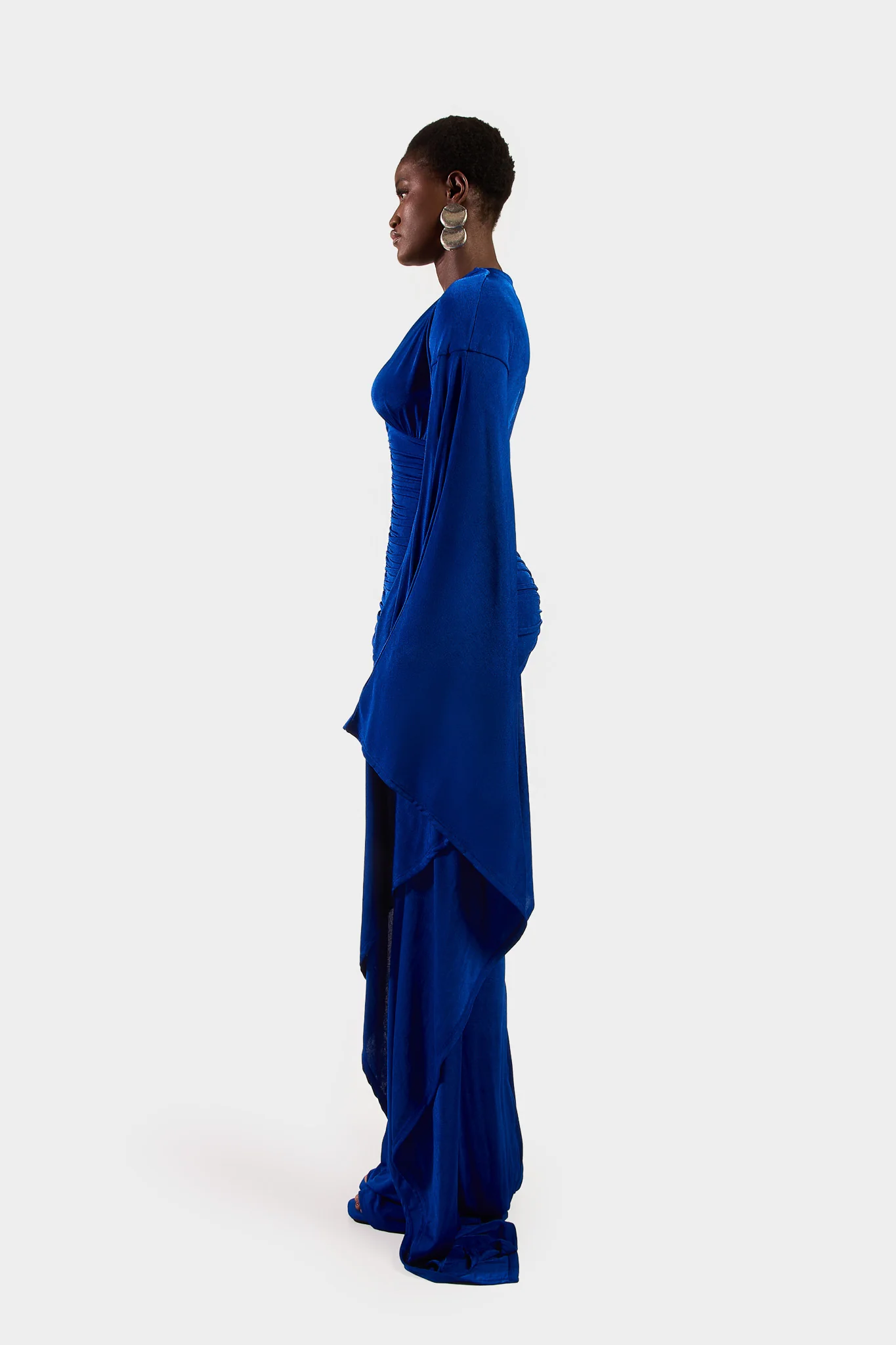 Ruched Batwing Gown - Sapphire - Image 3