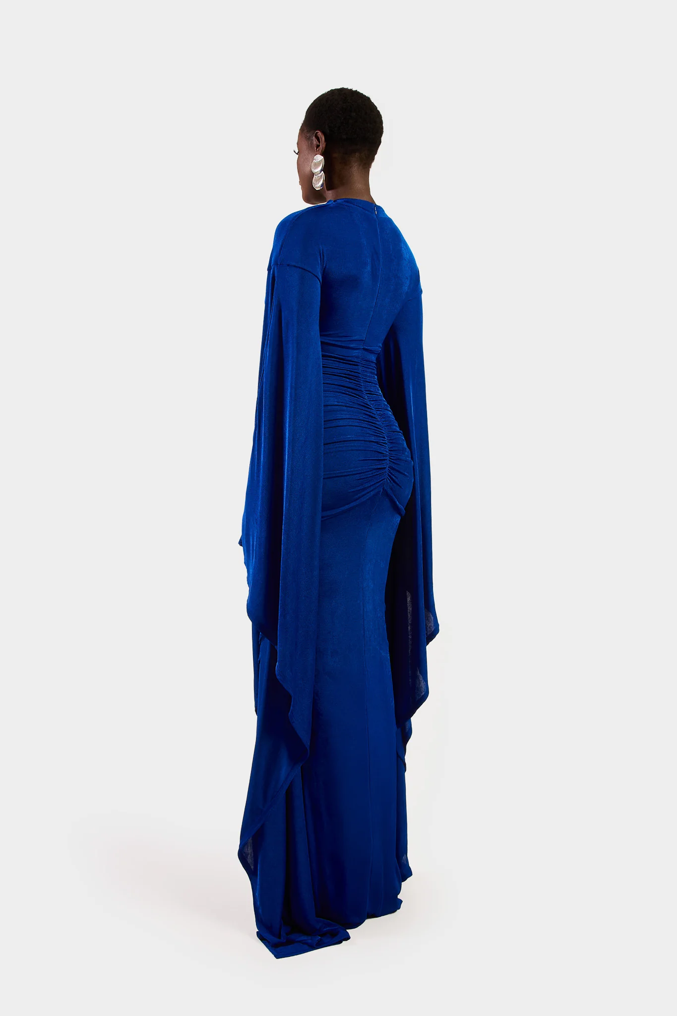 Ruched Batwing Gown - Sapphire - Image 4
