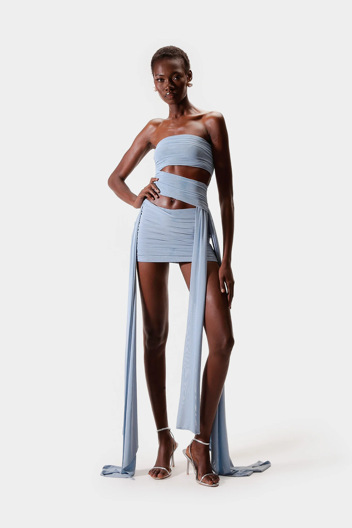 Ruched Cut Out Mini - Clear Sky - Image 6