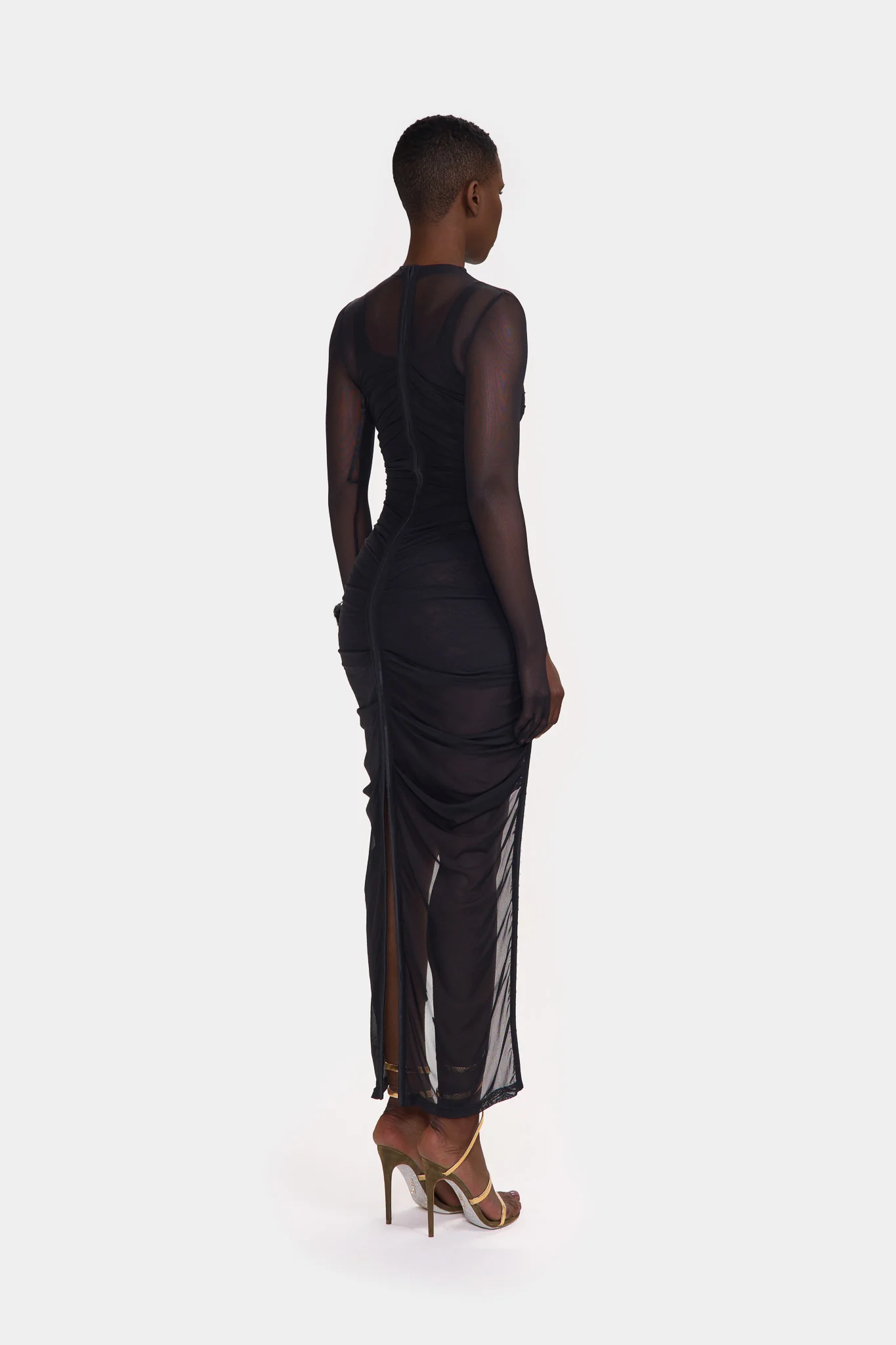 Ruched Mesh Overlay Lace Mini - Image 7