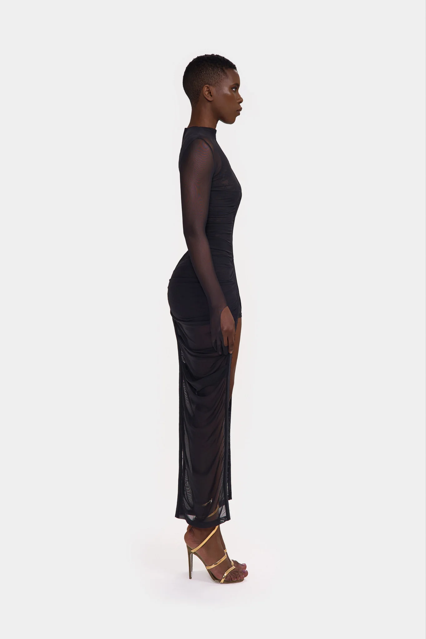Ruched Mesh Overlay Lace Mini - Image 8