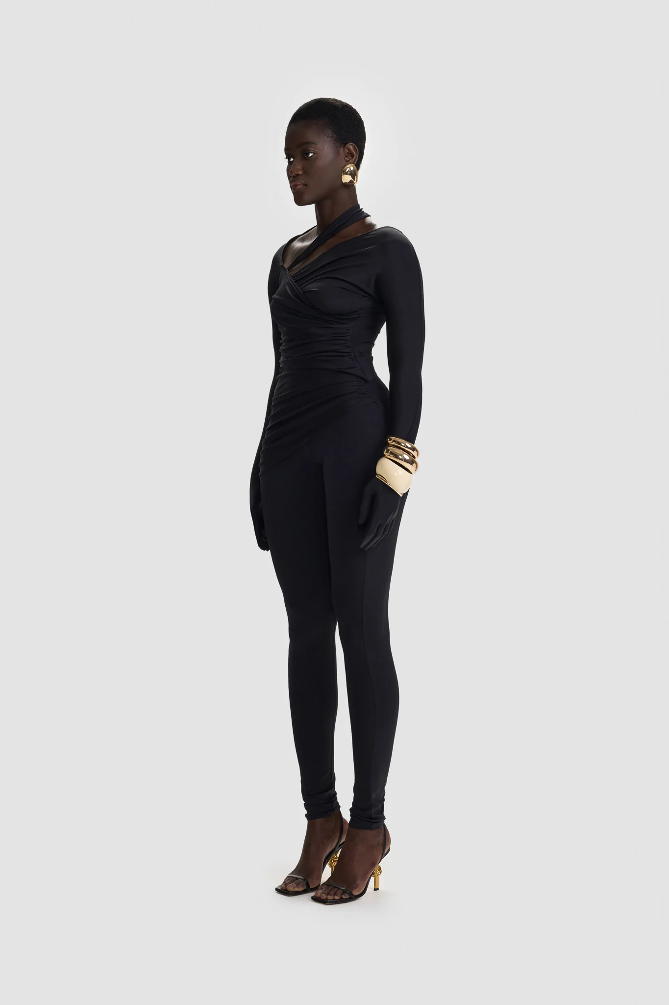 Ruched Panel Legging Pant - Panther - Image 3