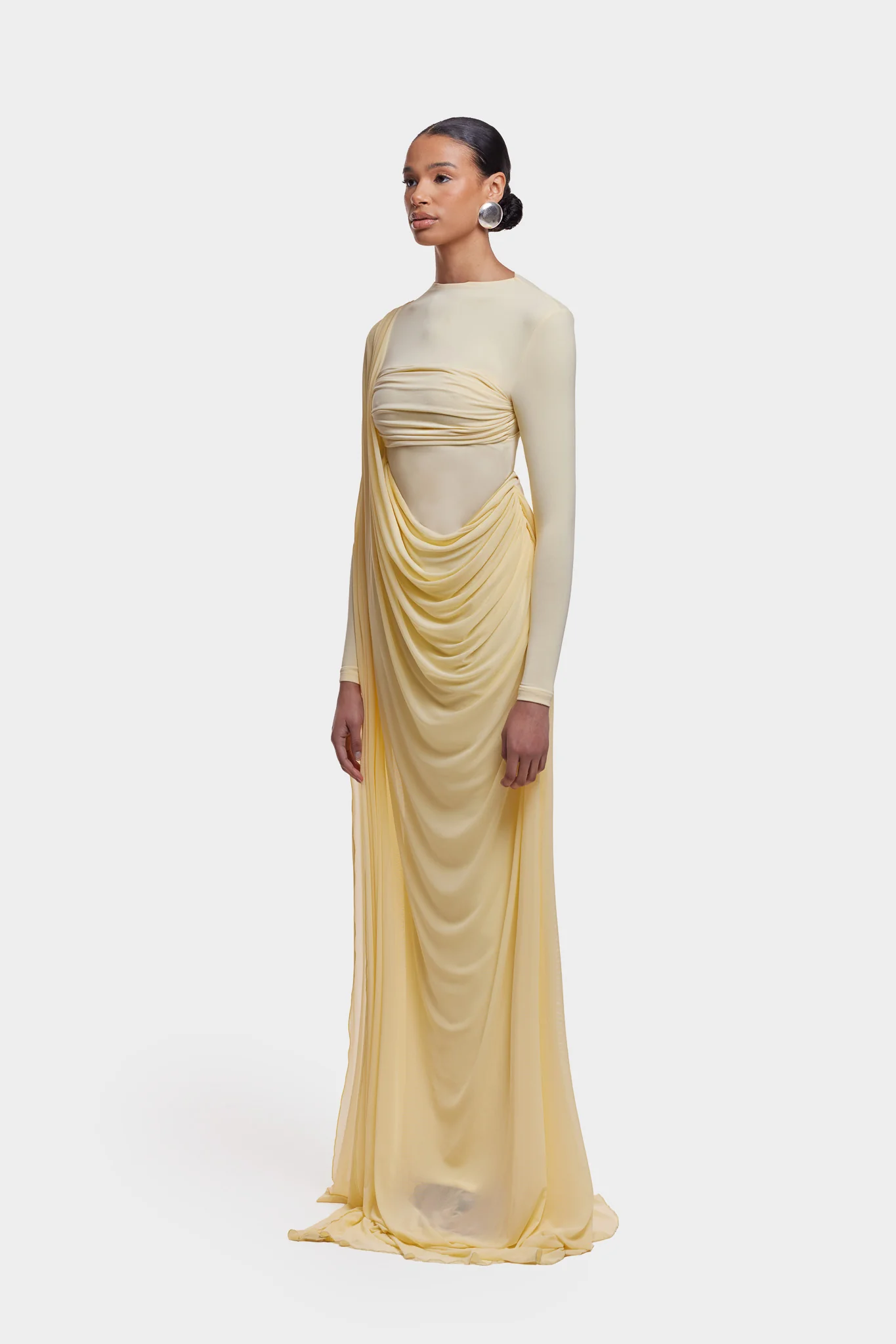 Waterfall Draped Maxi - Butter Yellow - Image 3