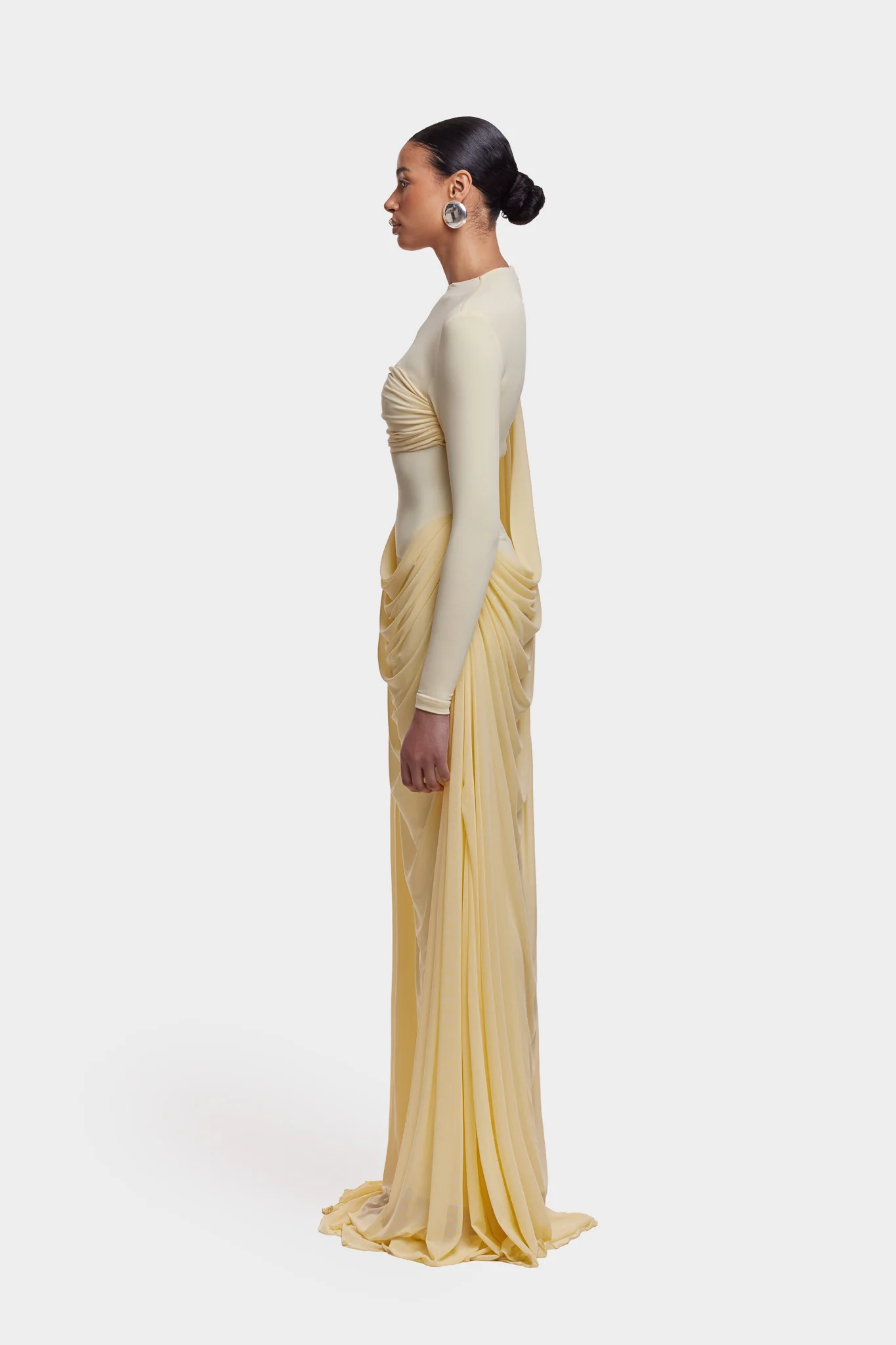 Waterfall Draped Maxi - Butter Yellow - Image 4