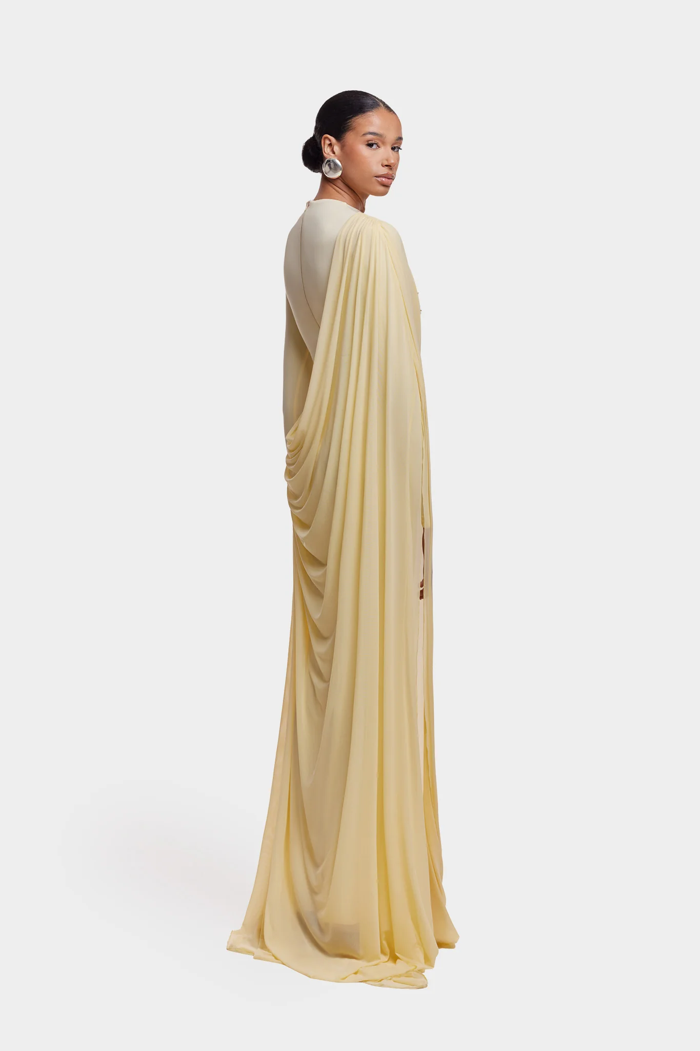Waterfall Draped Maxi - Butter Yellow - Image 5