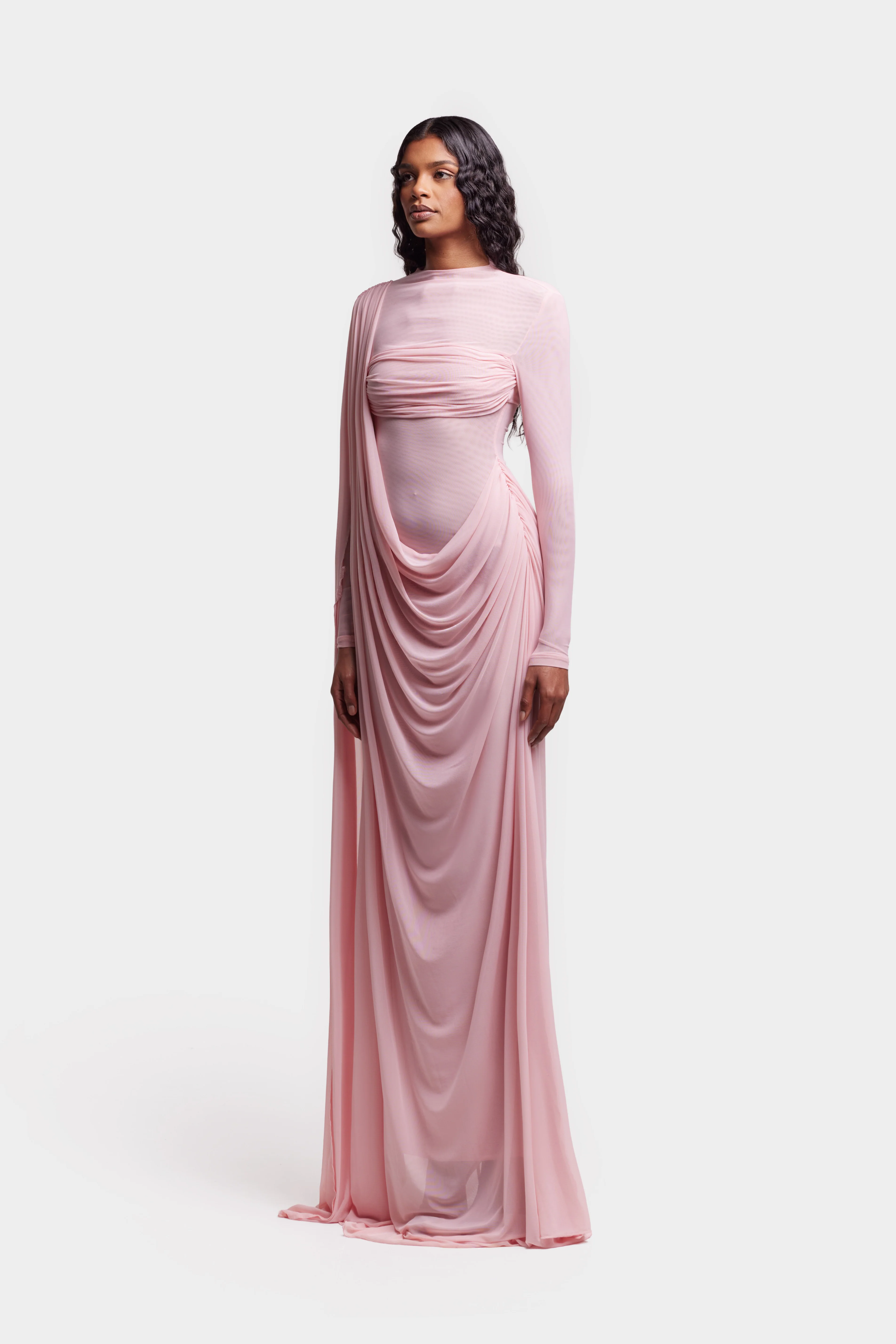 Waterfall Draped Maxi - Rose - Image 2