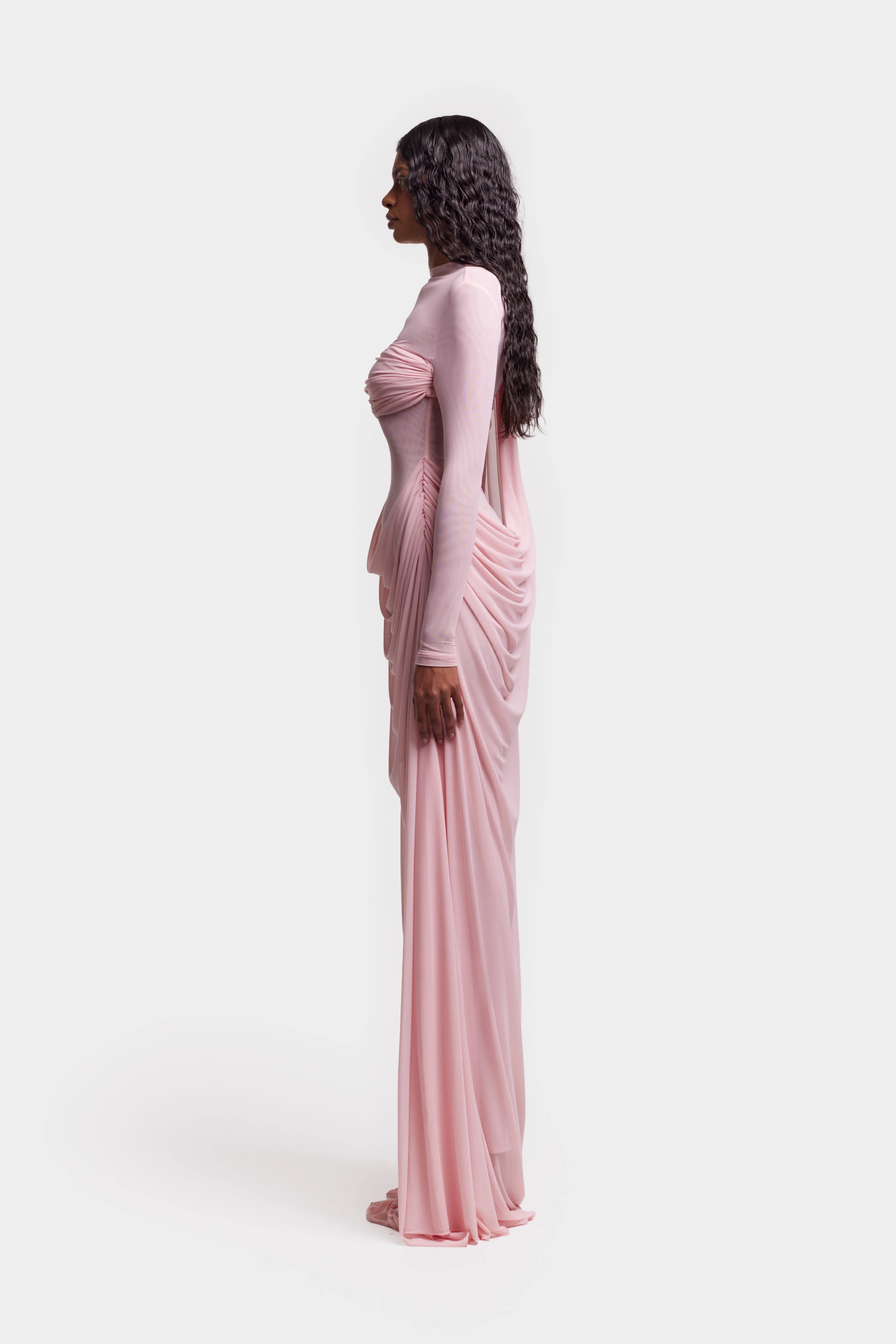 Waterfall Draped Maxi - Rose - Image 3