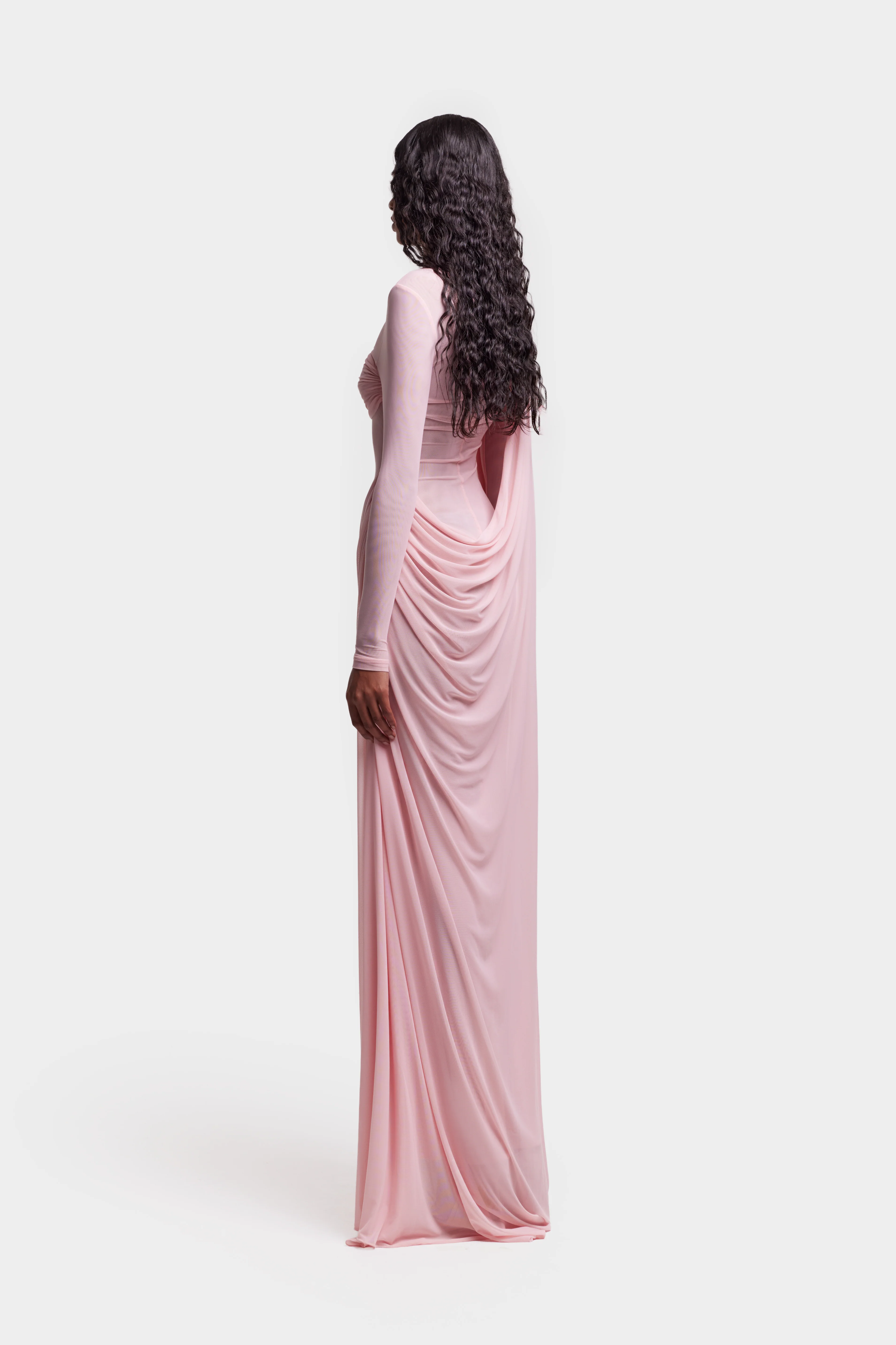 Waterfall Draped Maxi - Rose - Image 4