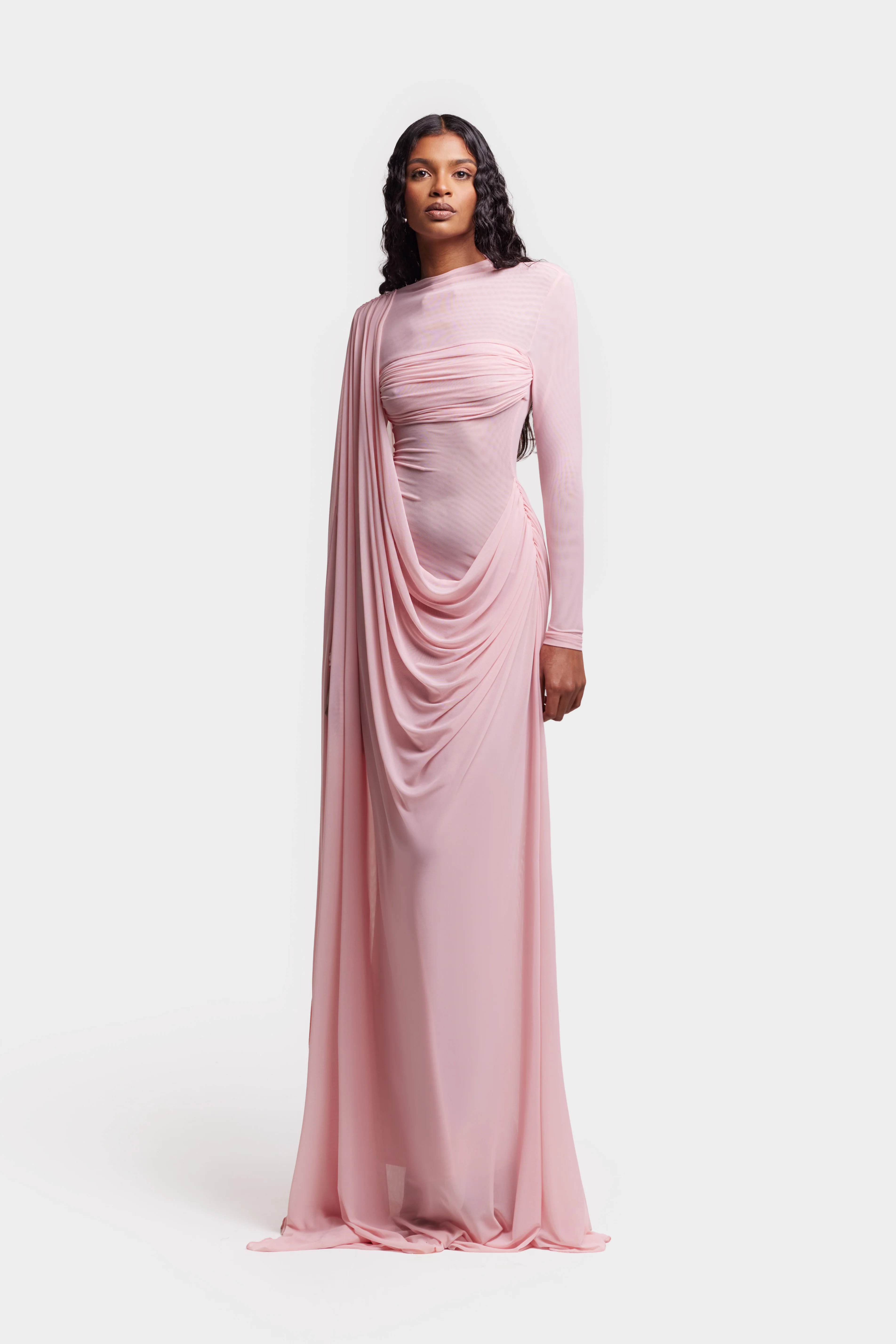 Waterfall Draped Maxi - Rose - Image 9
