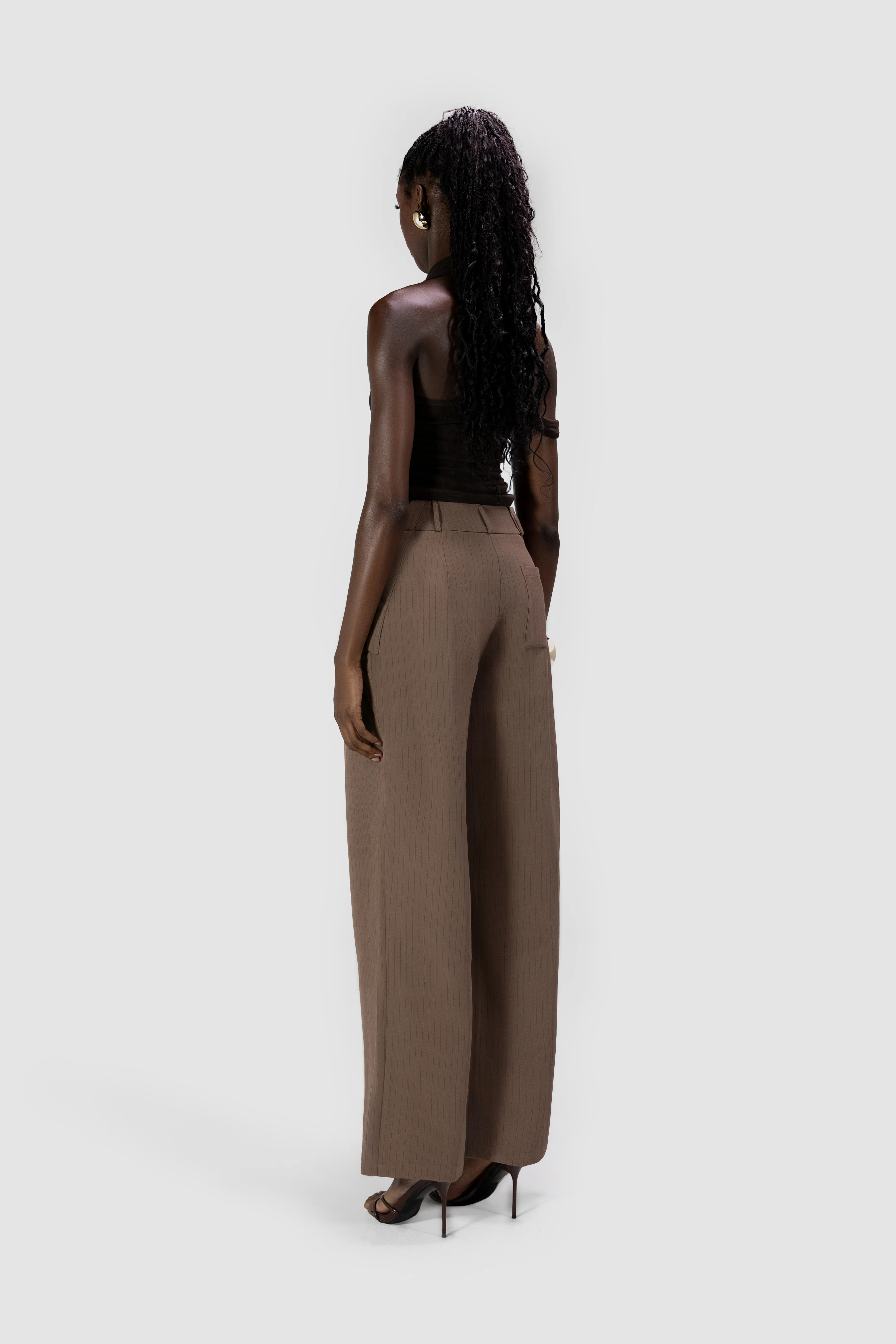 Wide Leg Suit Pants - Coco Pinstripe - Image 4