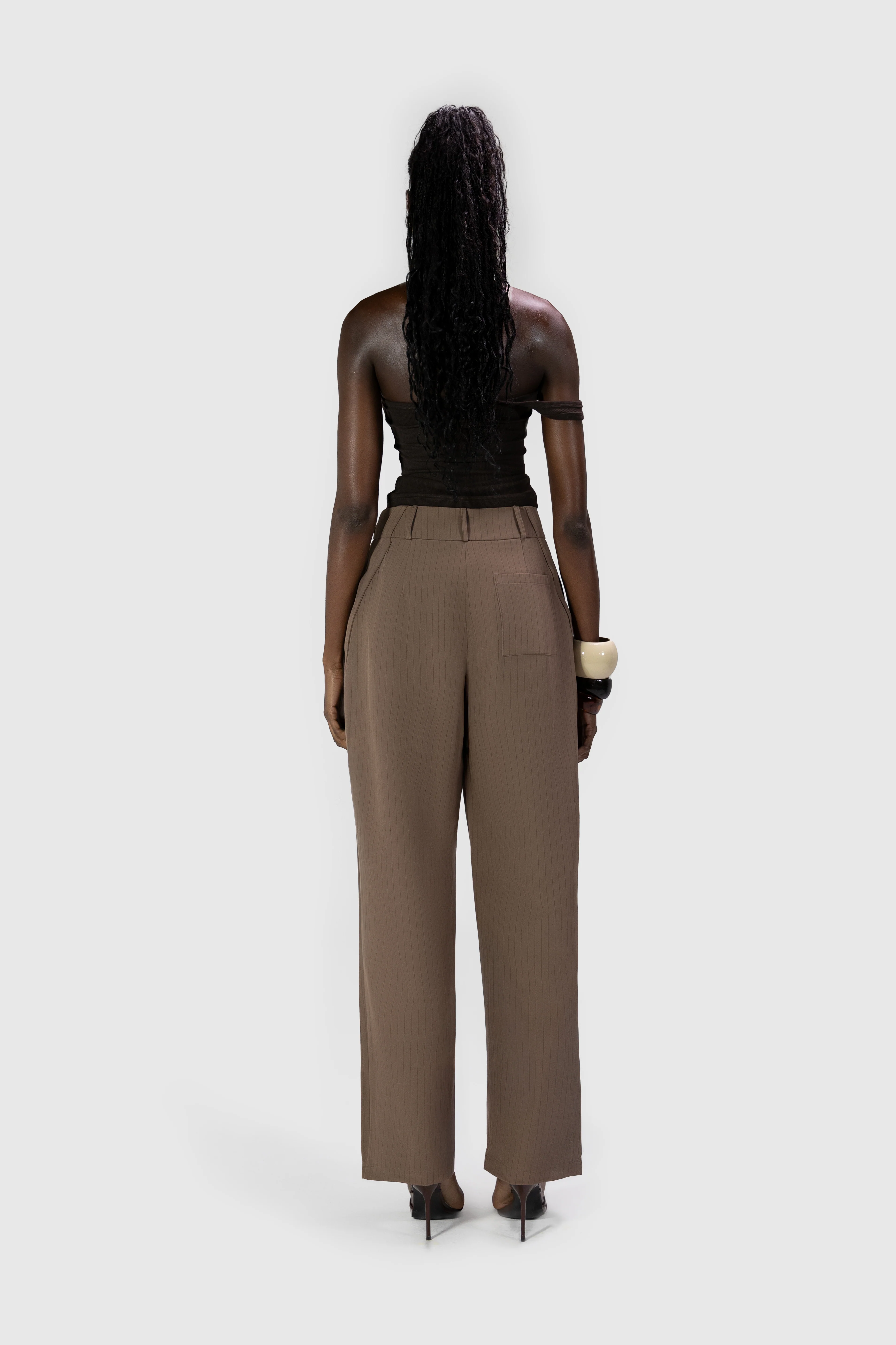 Wide Leg Suit Pants - Coco Pinstripe - Image 5