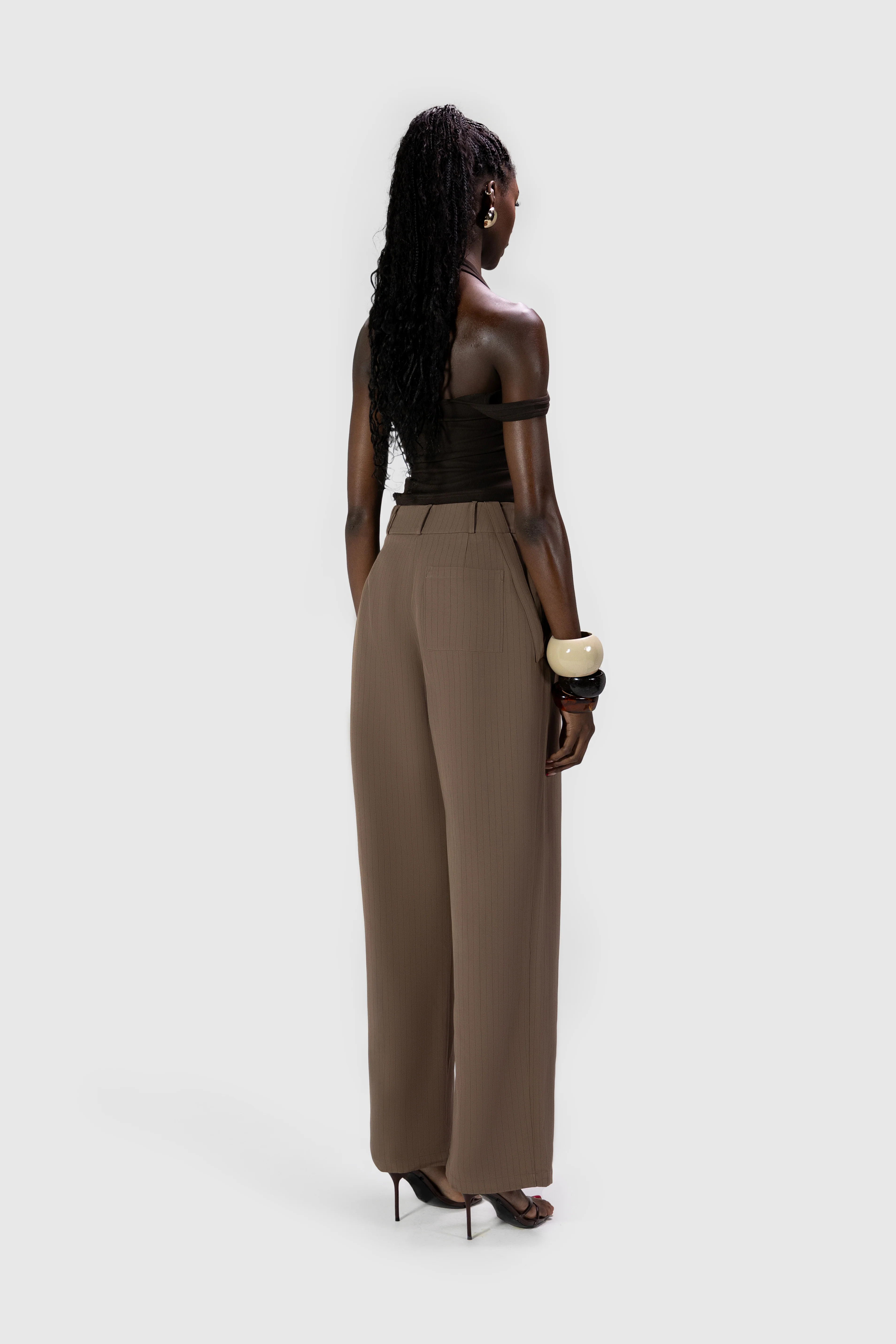 Wide Leg Suit Pants - Coco Pinstripe - Image 6