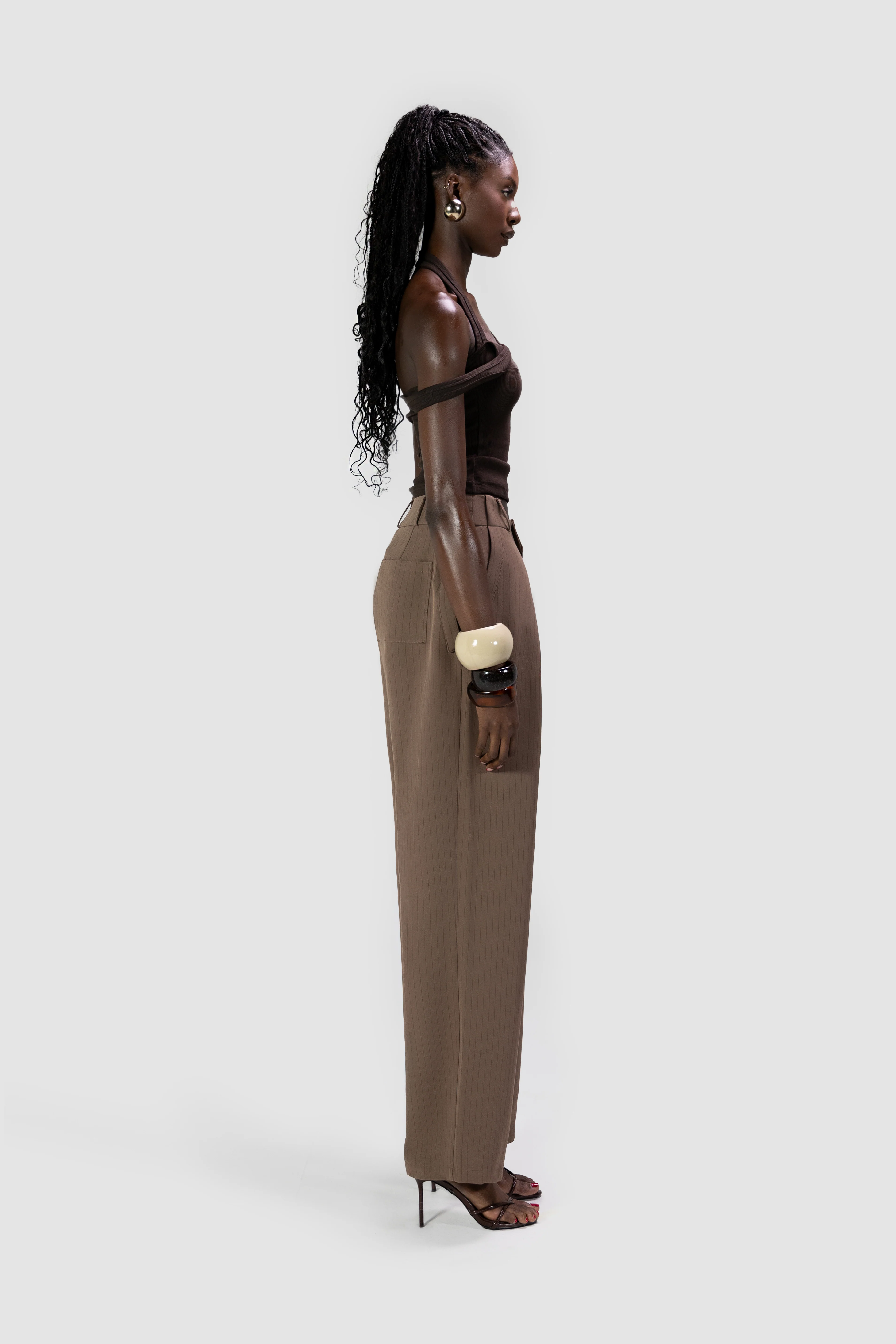 Wide Leg Suit Pants - Coco Pinstripe - Image 7