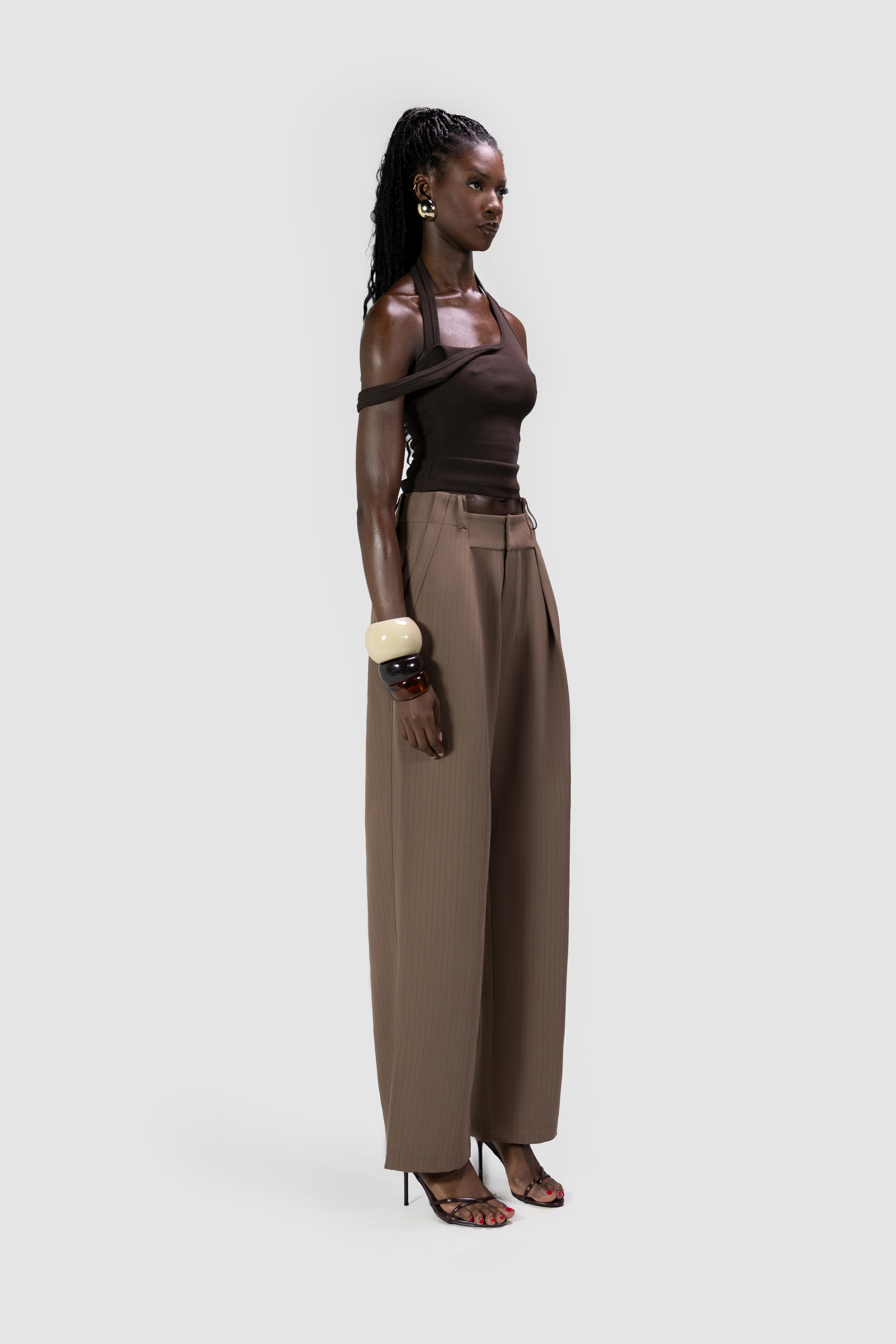 Wide Leg Suit Pants - Coco Pinstripe - Image 8