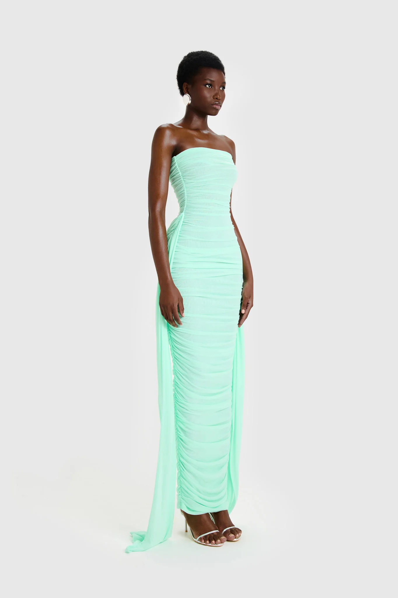 SAMPLE SALE Zaya Ruched Maxi - Lagoon - Image 3