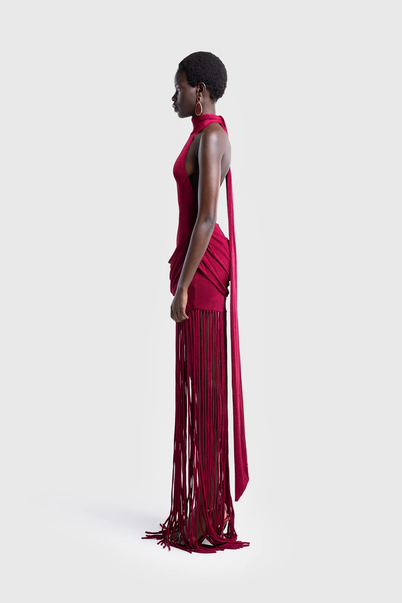 Zuma Tassel Dress - Deep Cherry - Image 3