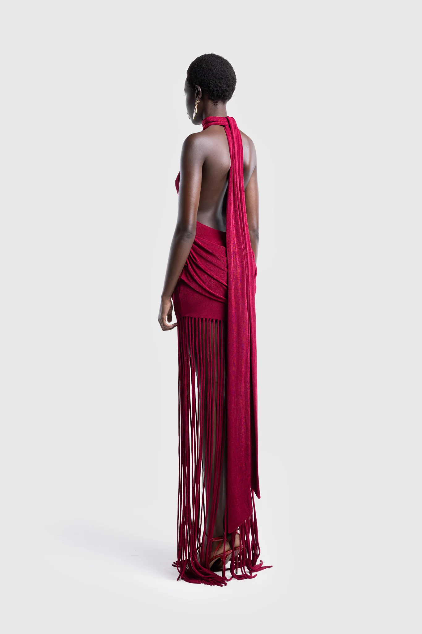 Zuma Tassel Dress - Deep Cherry - Image 4