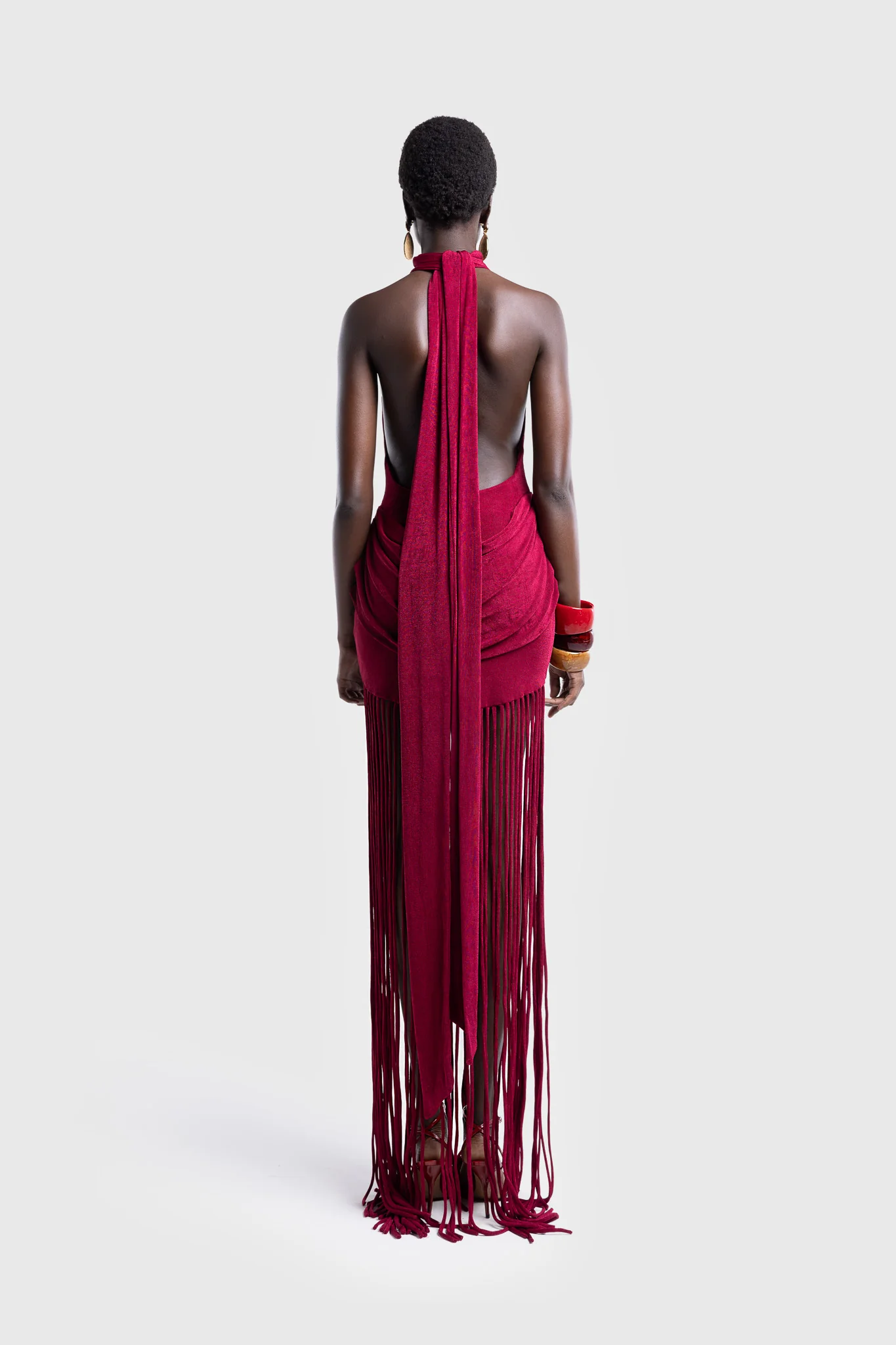 Zuma Tassel Dress - Deep Cherry - Image 5