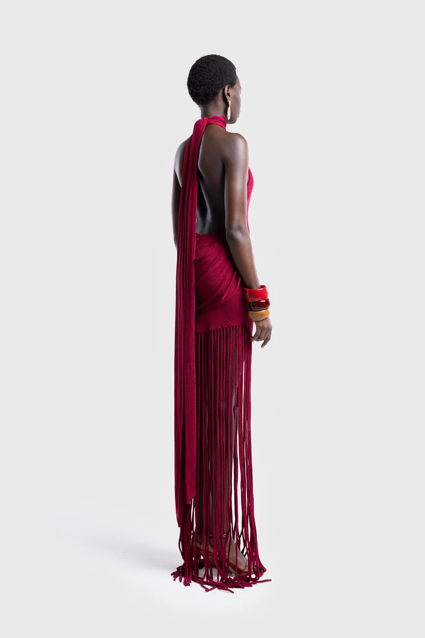 Zuma Tassel Dress - Deep Cherry - Image 6