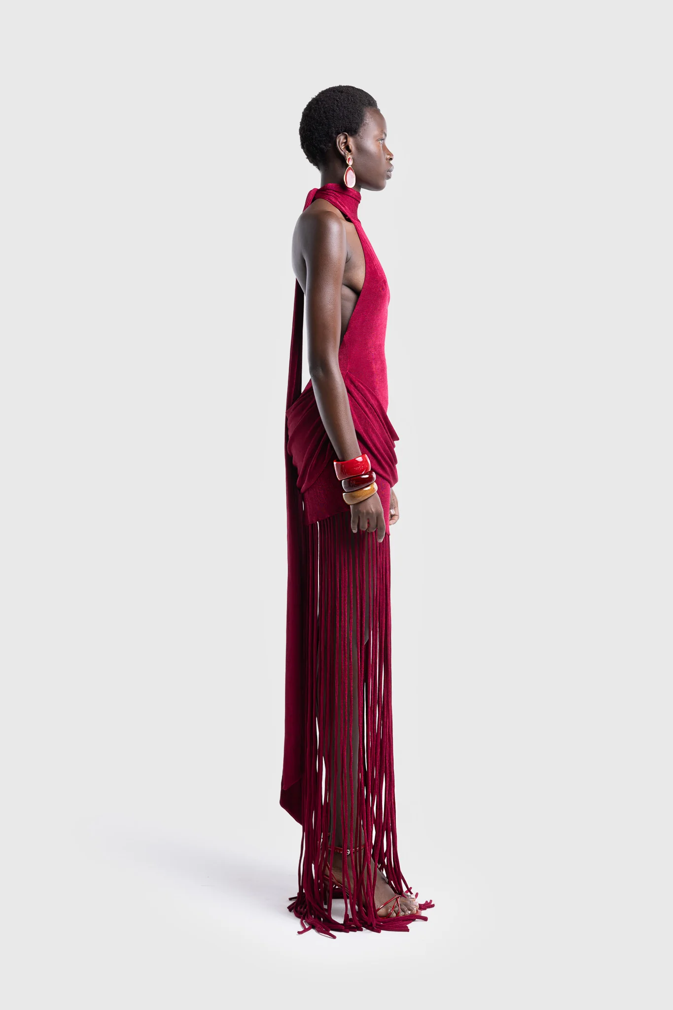 Zuma Tassel Dress - Deep Cherry - Image 7