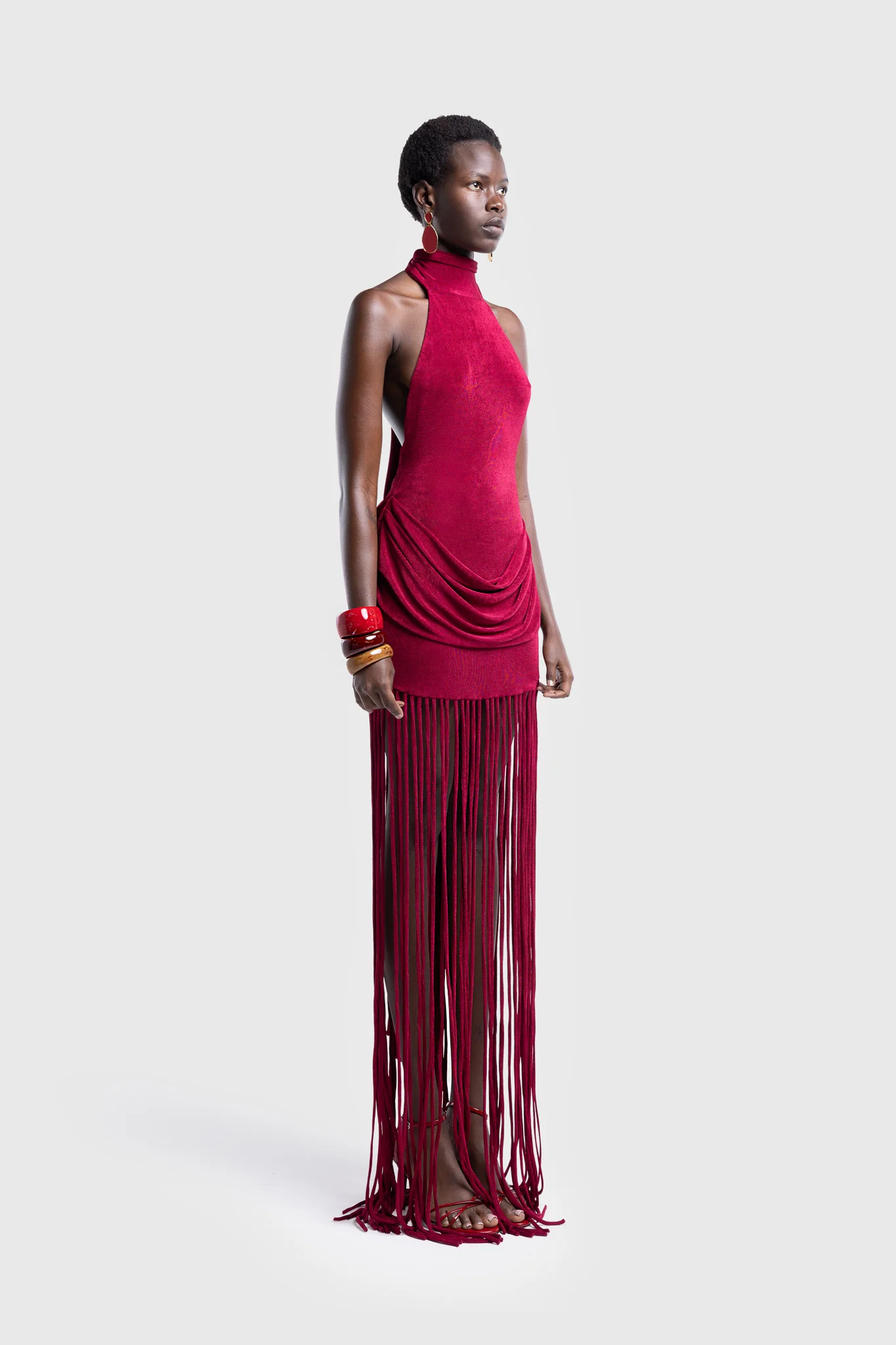 Zuma Tassel Dress - Deep Cherry - Image 8