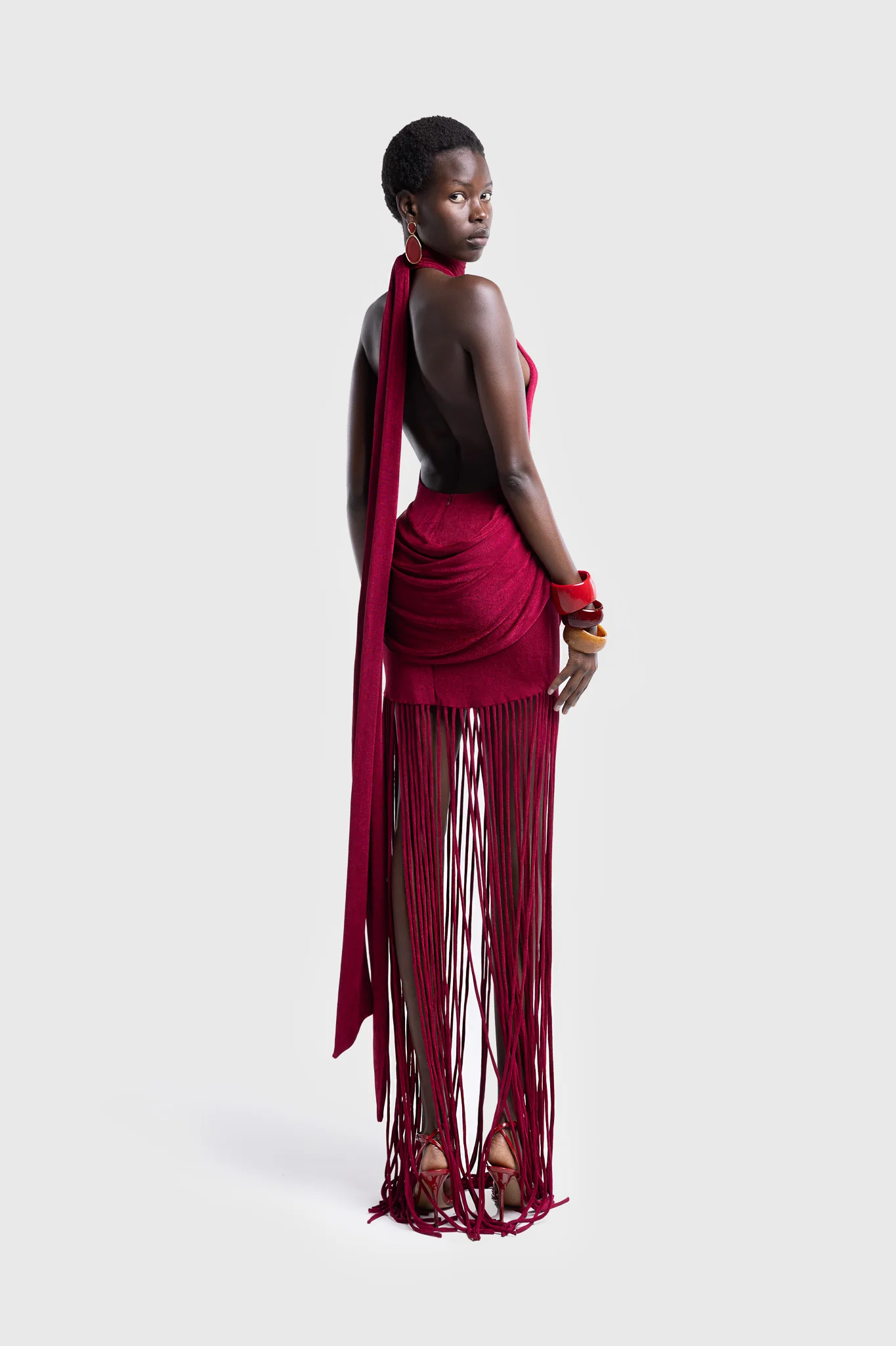 Zuma Tassel Dress - Deep Cherry - Image 9